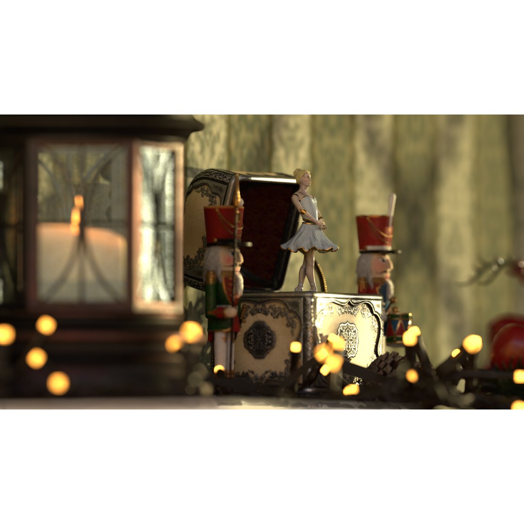 Rotating Ballerina Music Box 3D Model – Low Poly Animated Toy, FBX - View 61