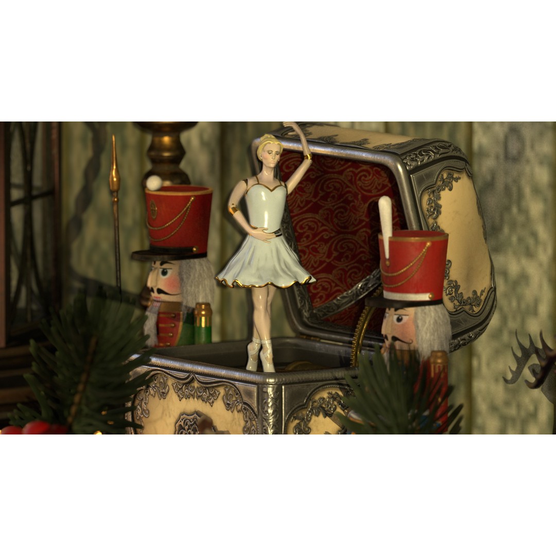 Rotating Ballerina Music Box 3D Model – Low Poly Animated Toy, FBX - View 63