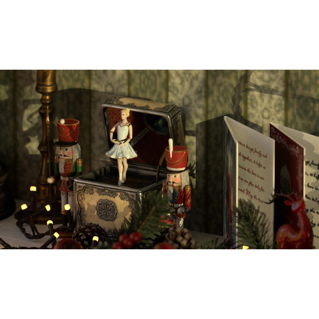 Rotating Ballerina Music Box 3D Model – Low Poly Animated Toy, FBX - View 65