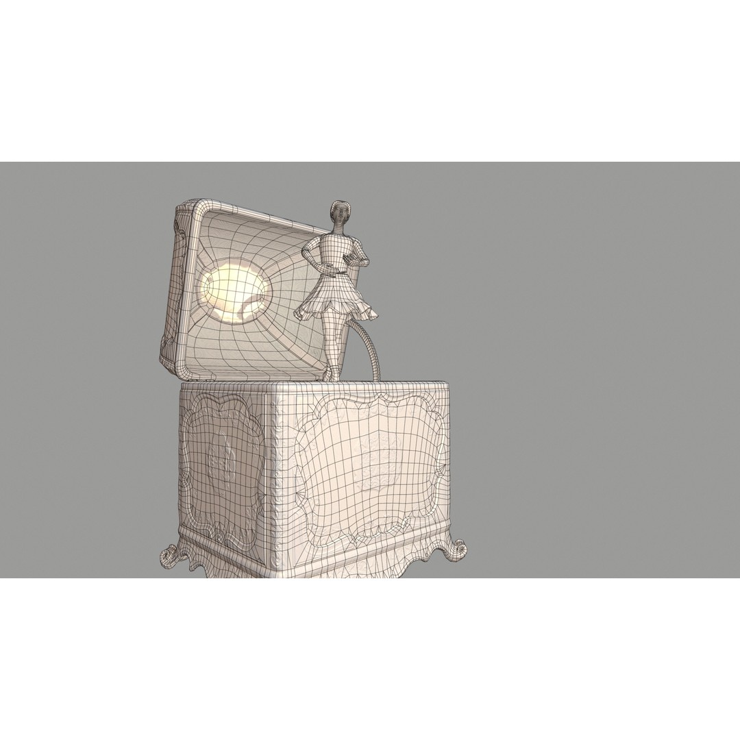 Rotating Ballerina Music Box 3D Model – Low Poly Animated Toy, FBX - View 69