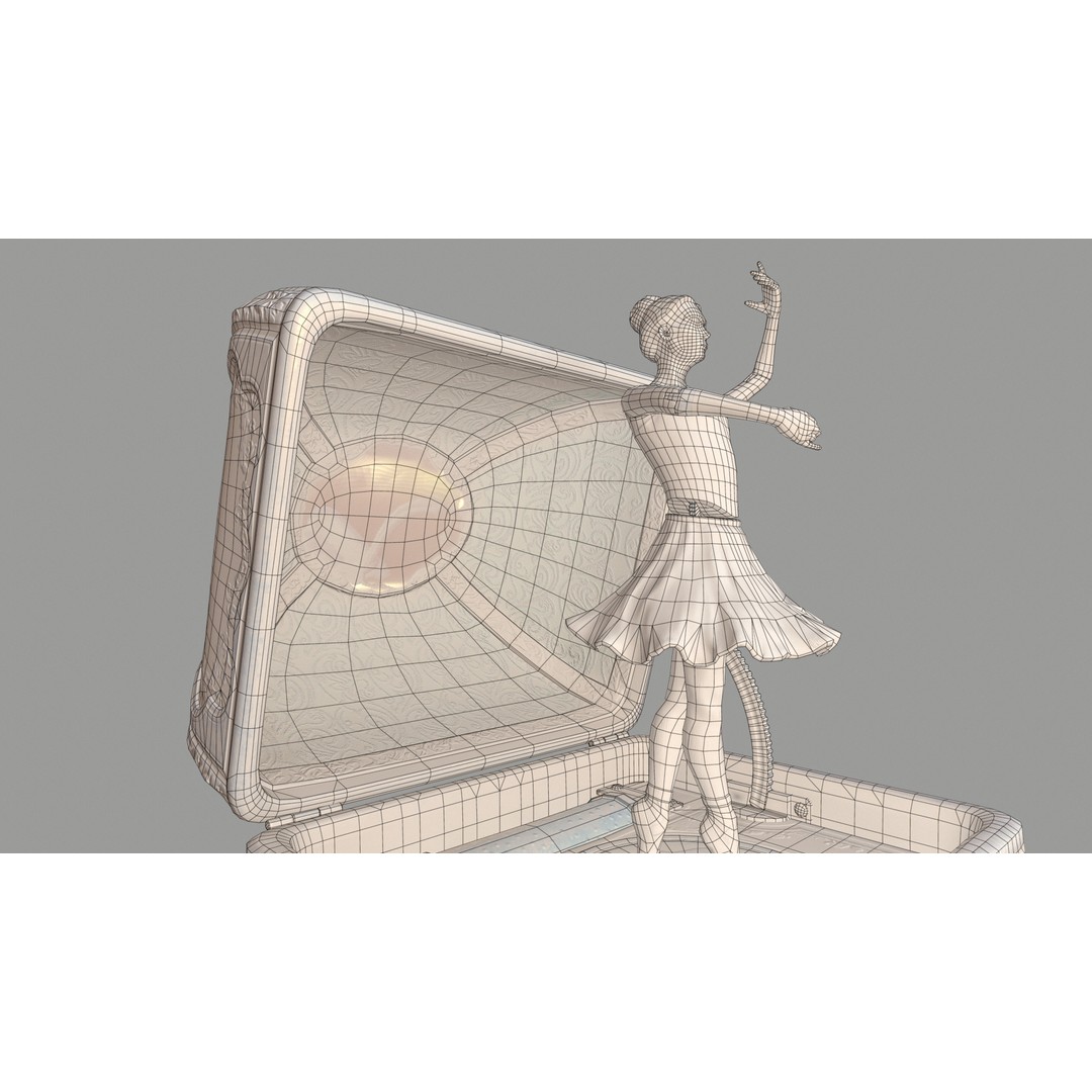 Rotating Ballerina Music Box 3D Model – Low Poly Animated Toy, FBX - View 71
