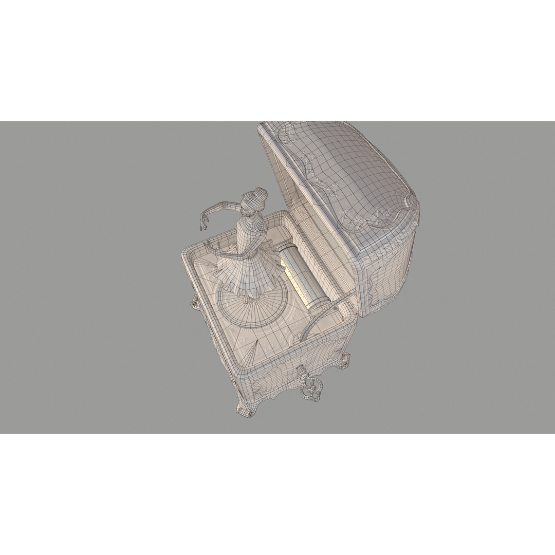 Rotating Ballerina Music Box 3D Model – Low Poly Animated Toy, FBX - View 72