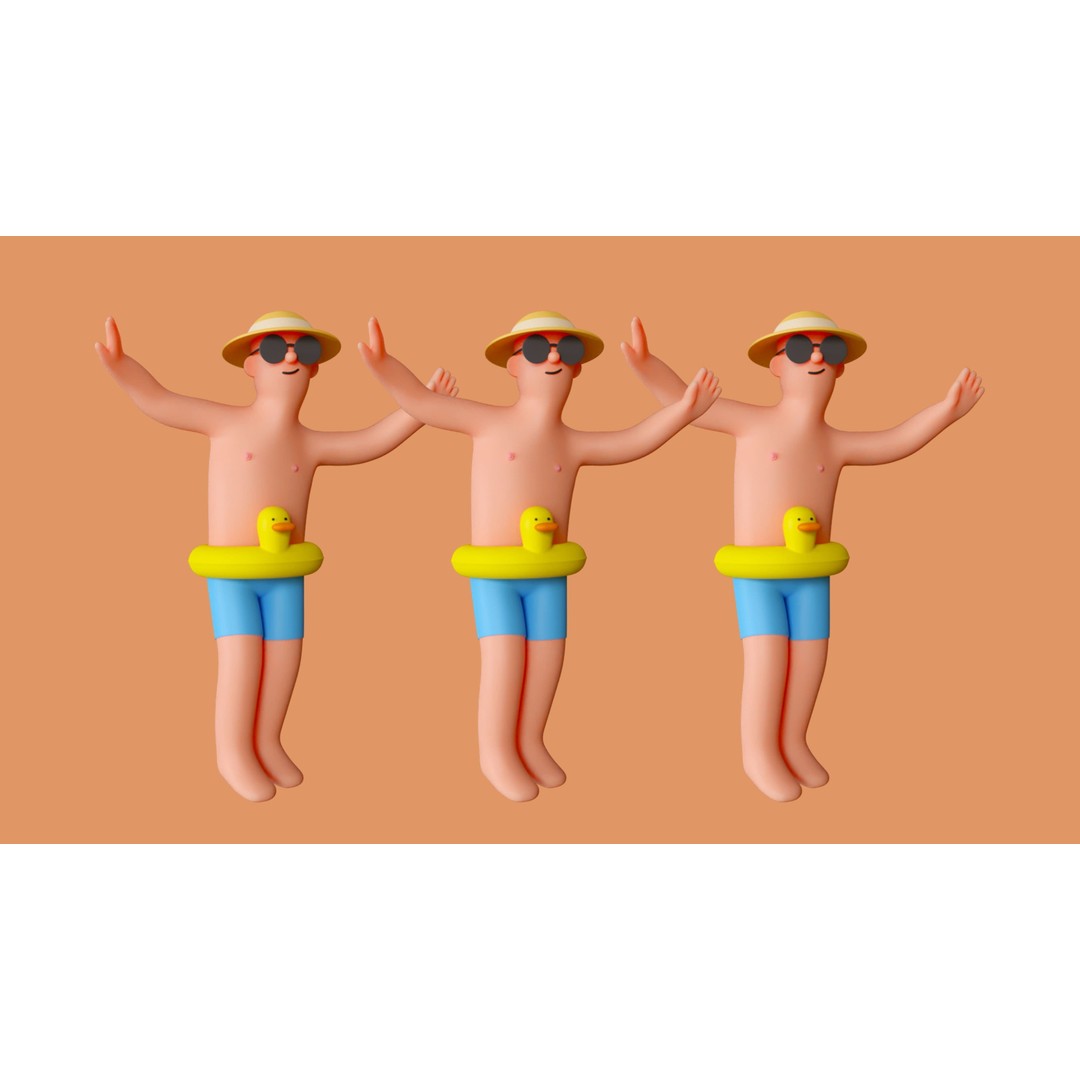 Cartoon Characters 3D Model – Low-Poly Rigged Pack with Animations - View 17