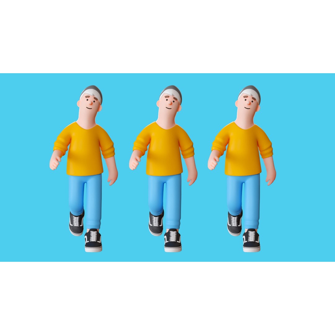 Cartoon Characters 3D Model – Low-Poly Rigged Pack with Animations - View 20