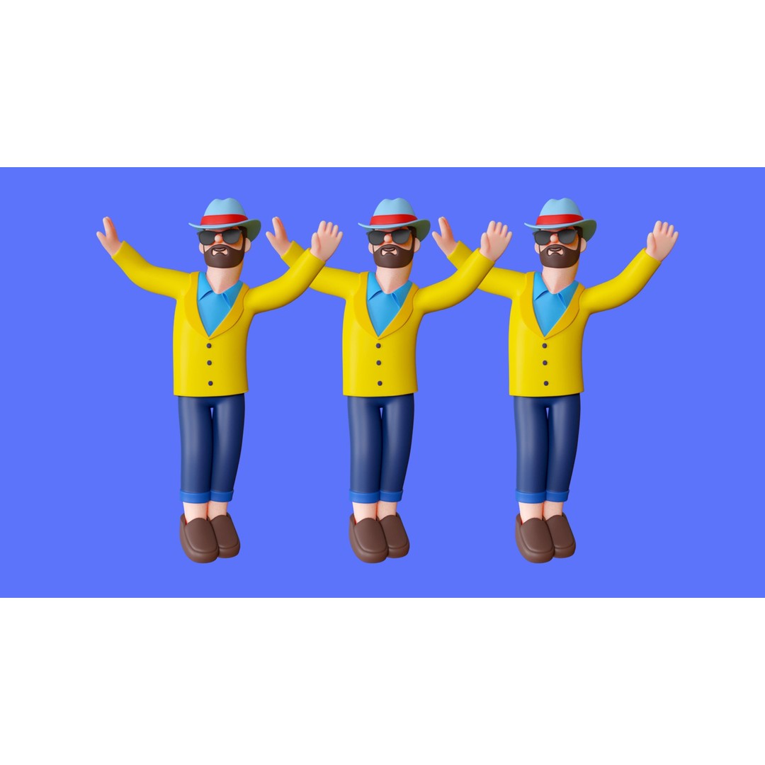 Cartoon Characters 3D Model – Low-Poly Rigged Pack with Animations - View 22