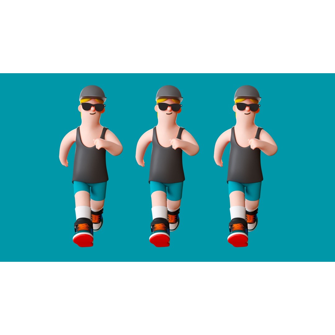 Cartoon Characters 3D Model – Low-Poly Rigged Pack with Animations - View 24