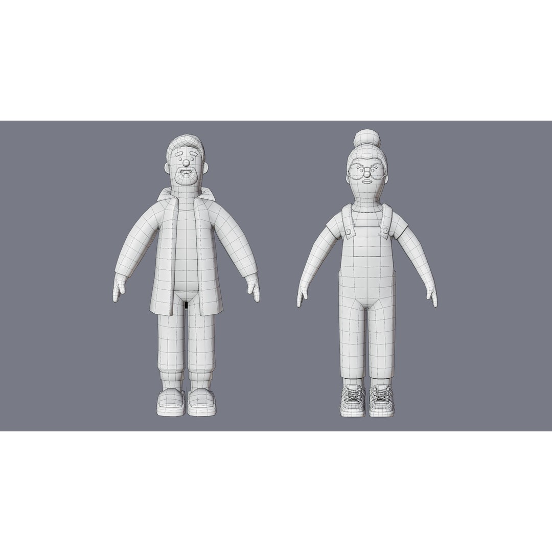 Cartoon Characters 3D Model – Low-Poly Rigged Pack with Animations - View 25