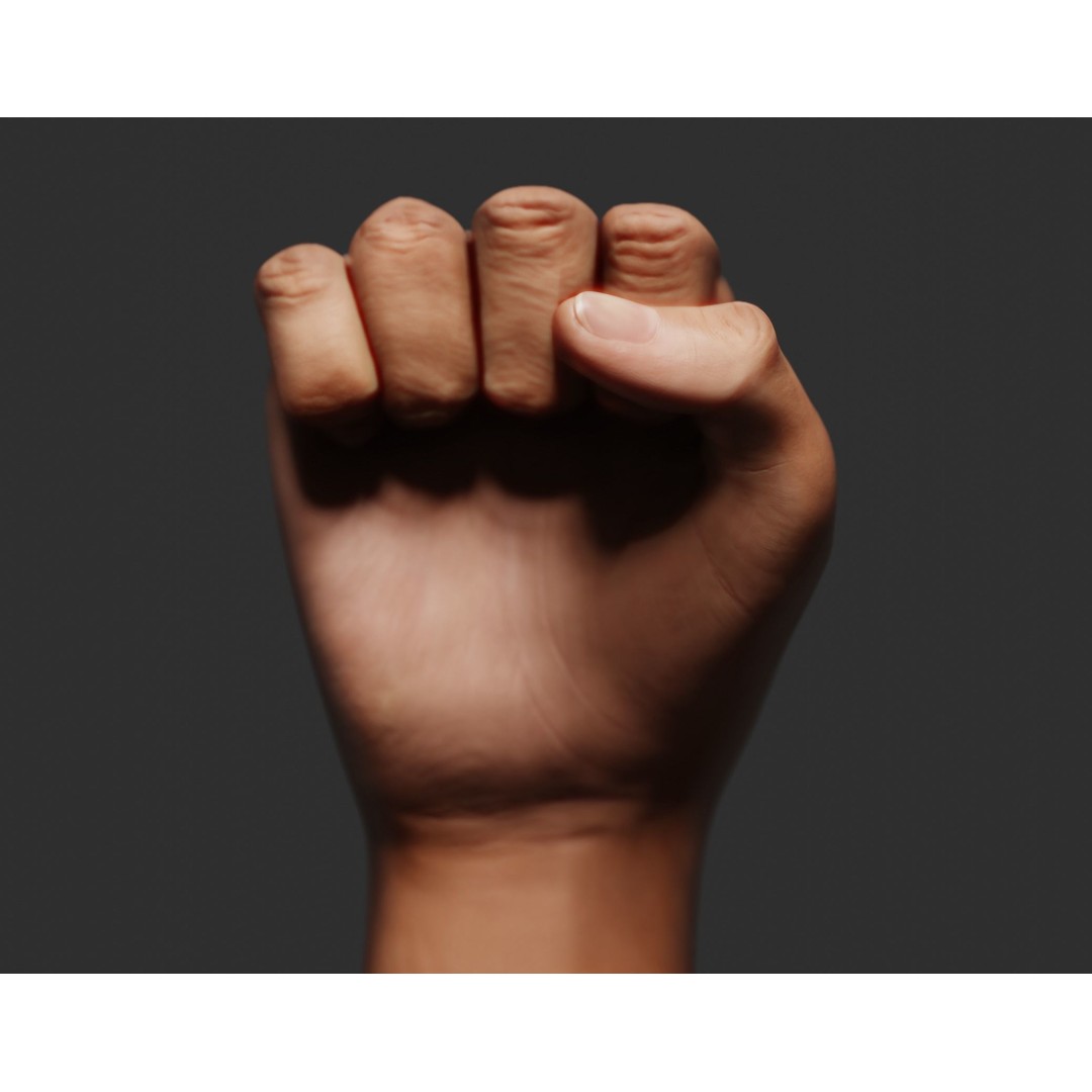 Female Right Hand 3D Model – Rigged Low-Poly Game Asset, Blender, FBX, OBJ - View 10