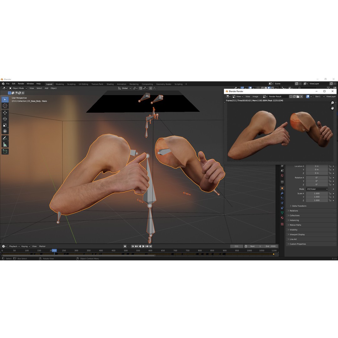 Realistic Hand 3D Model – Low Poly Rigged Character for Games, FBX - View 19