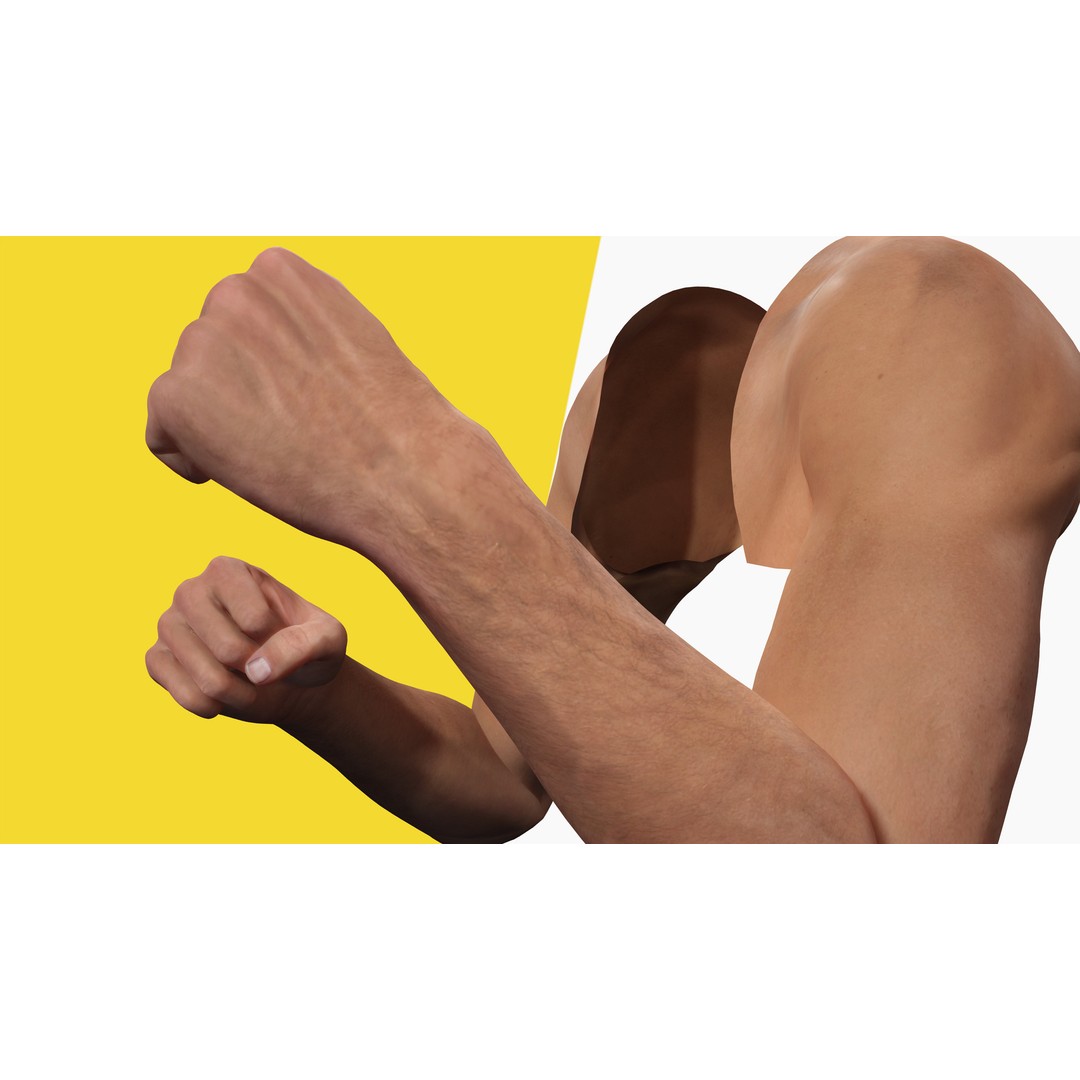 Realistic Hand 3D Model – Low Poly Rigged Character for Games, FBX - View 5