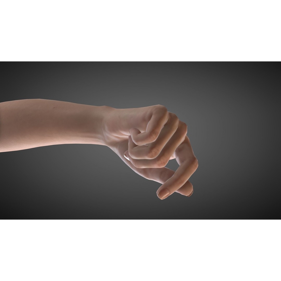Realistic Hand 3D Model – Rigged for Cinema 4D with Textures - View 11