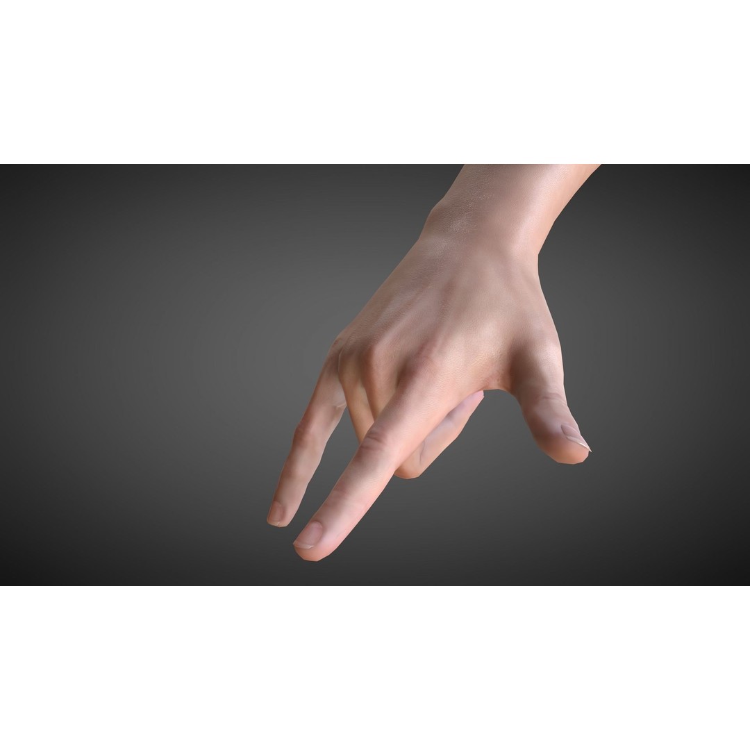 Realistic Hand 3D Model – Rigged for Cinema 4D with Textures - View 14