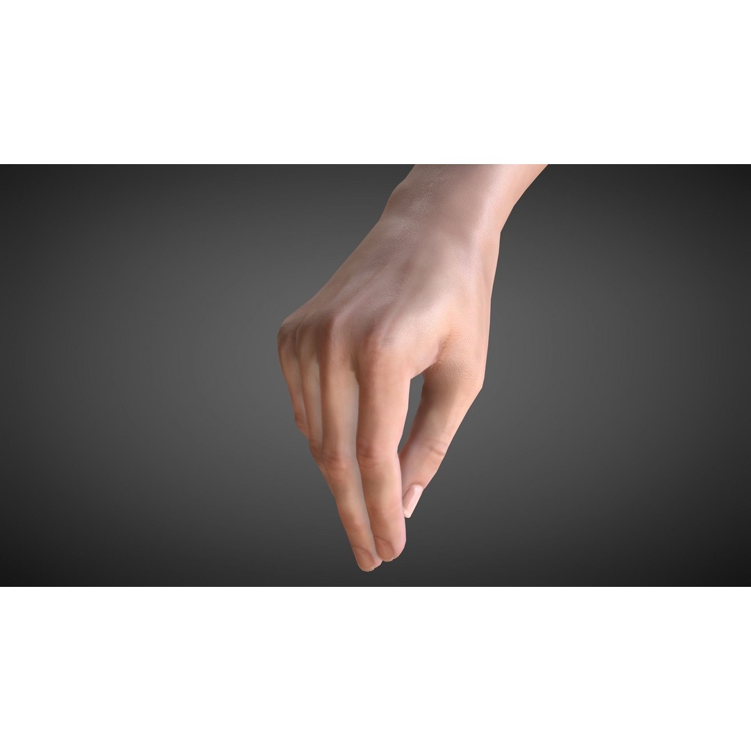 Realistic Hand 3D Model – Rigged for Cinema 4D with Textures - View 15