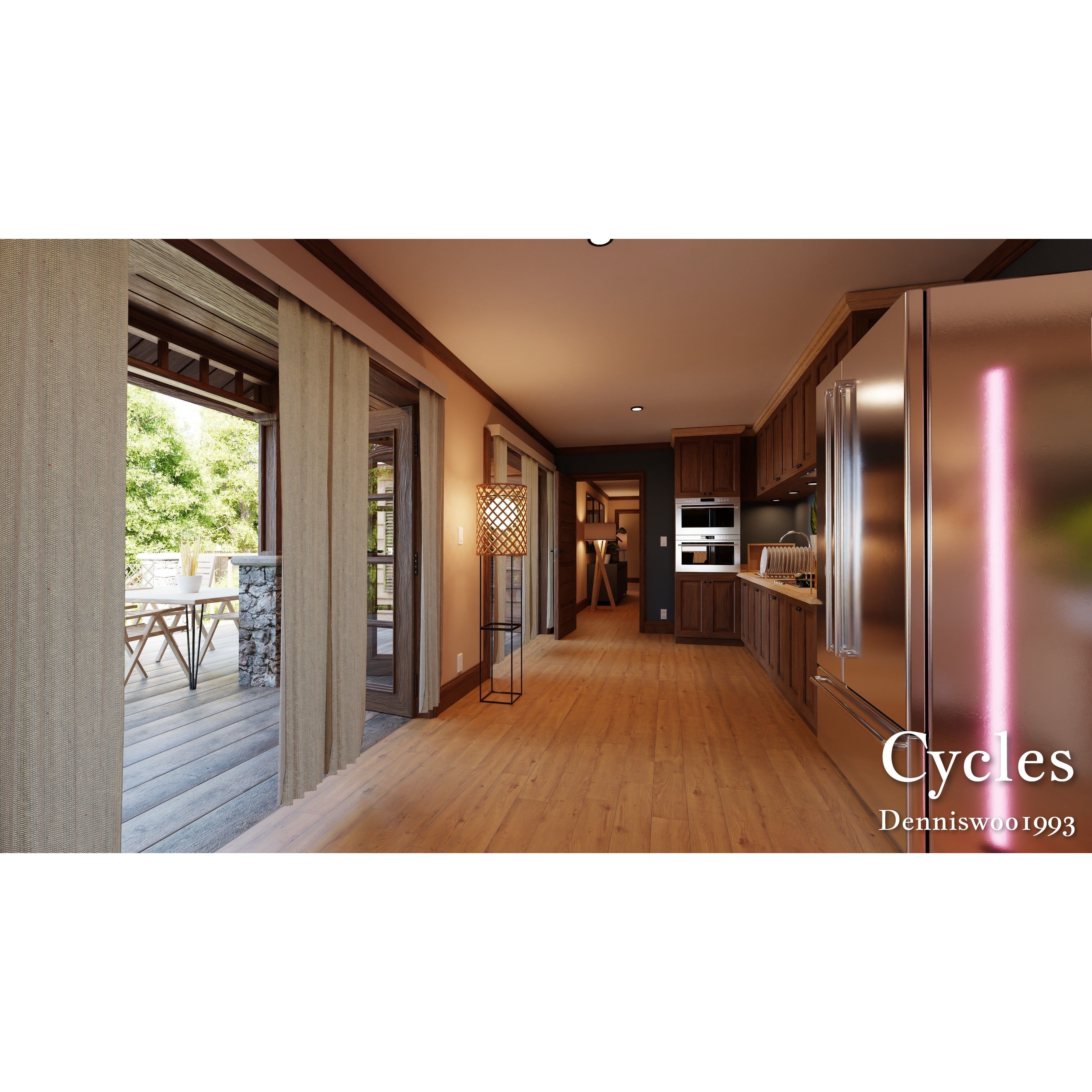 Modular Classic Style American House - Low-Poly Game-Ready 3D Model - View 11