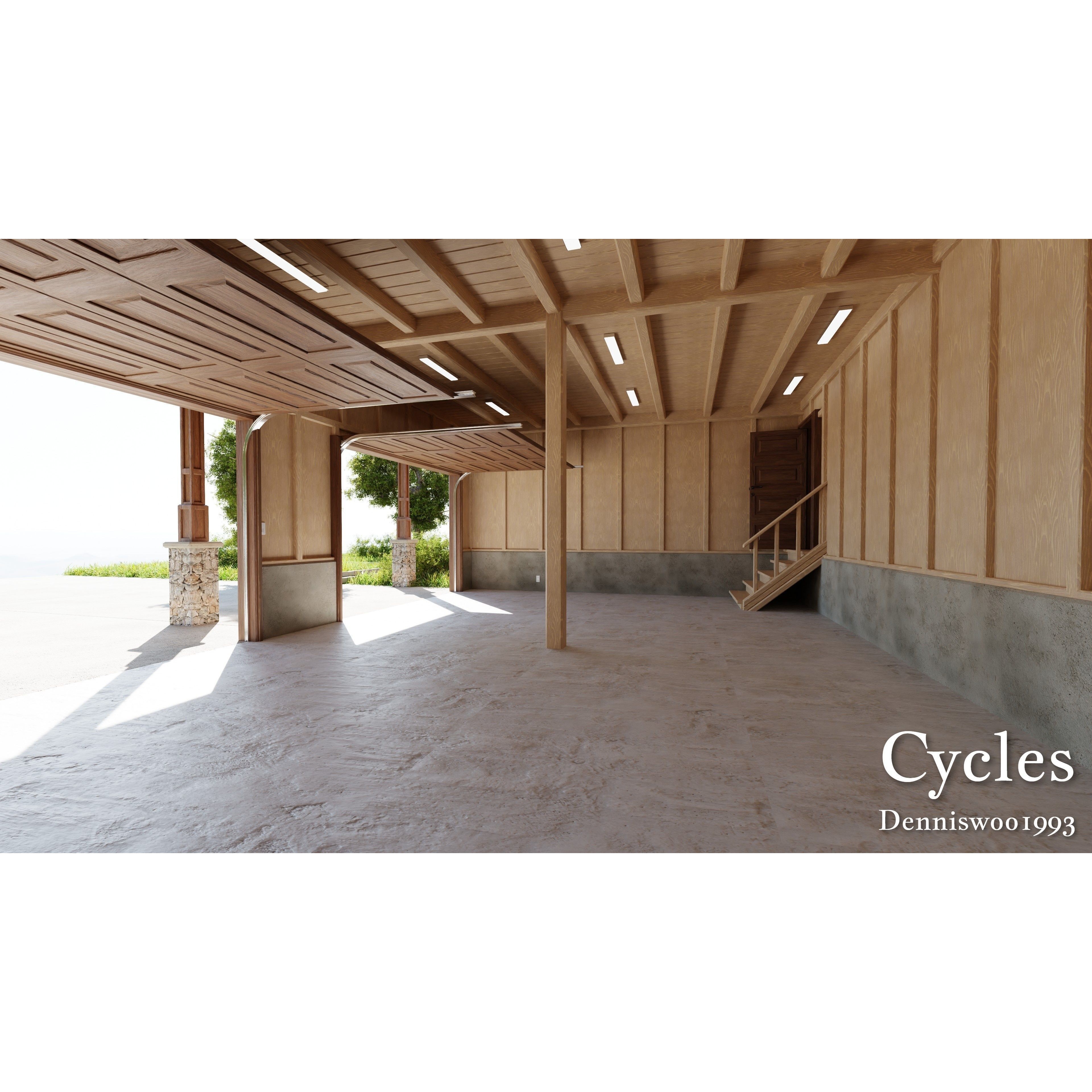 Modular Classic Style American House - Low-Poly Game-Ready 3D Model - View 13