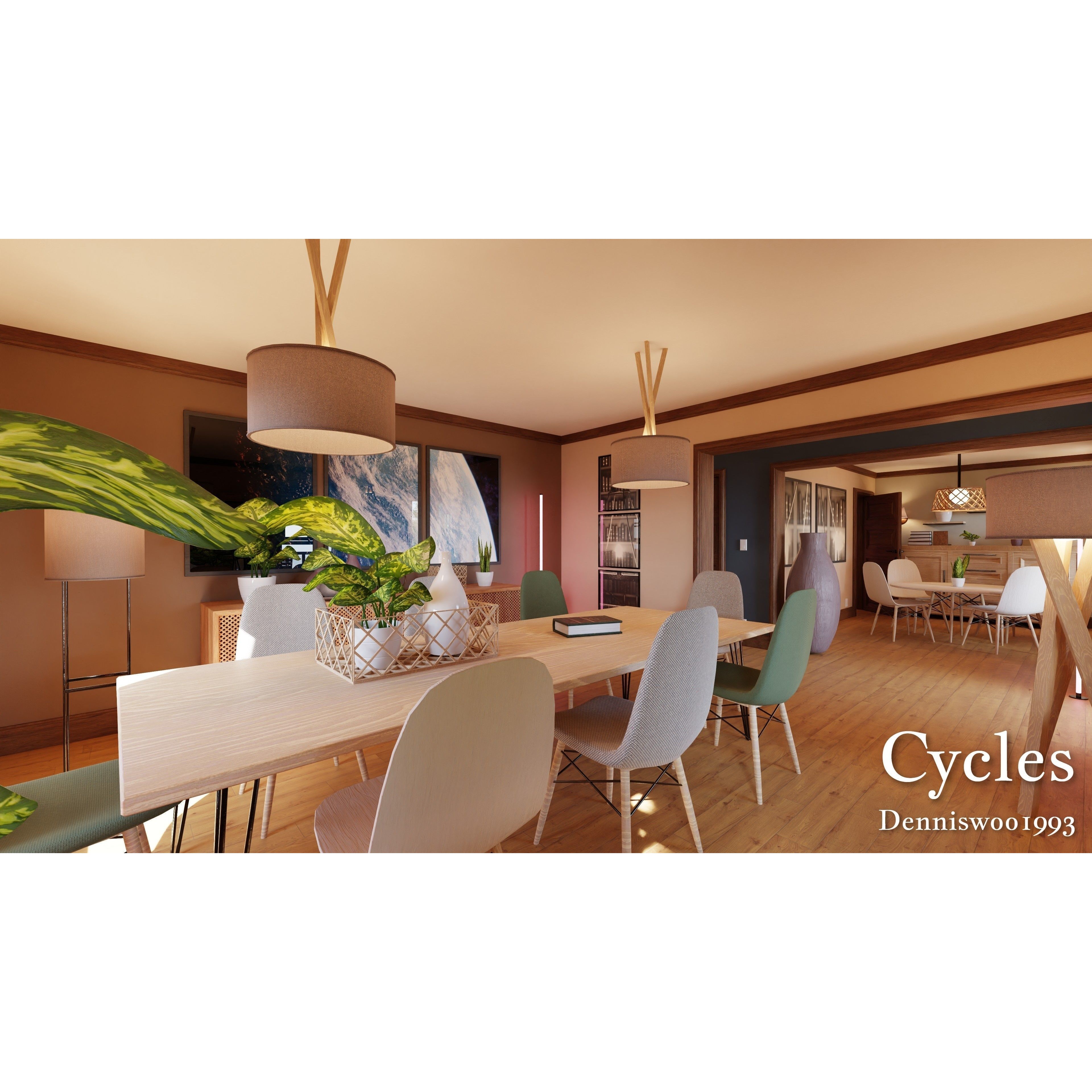 Modular Classic Style American House - Low-Poly Game-Ready 3D Model - View 17