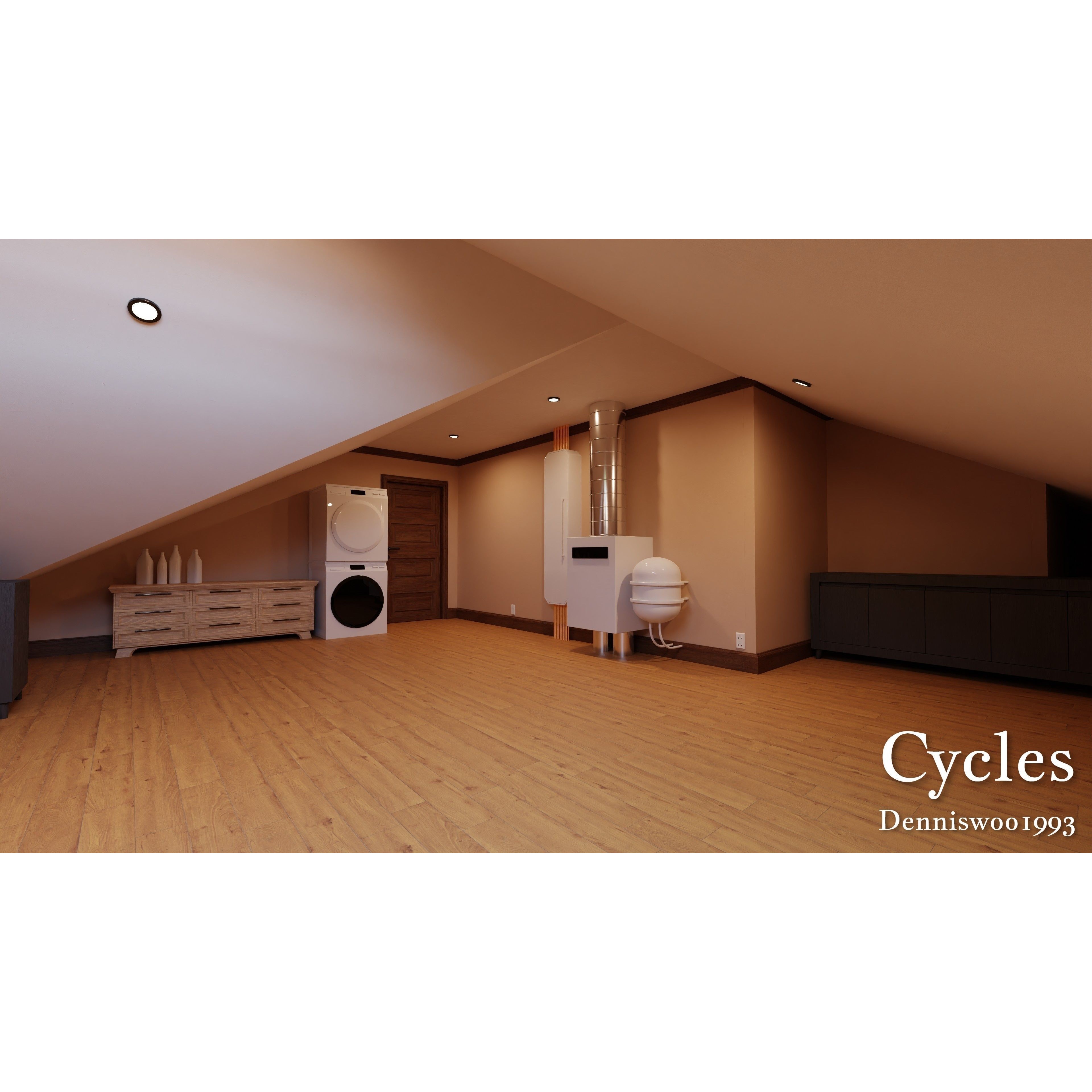 Modular Classic Style American House - Low-Poly Game-Ready 3D Model - View 18