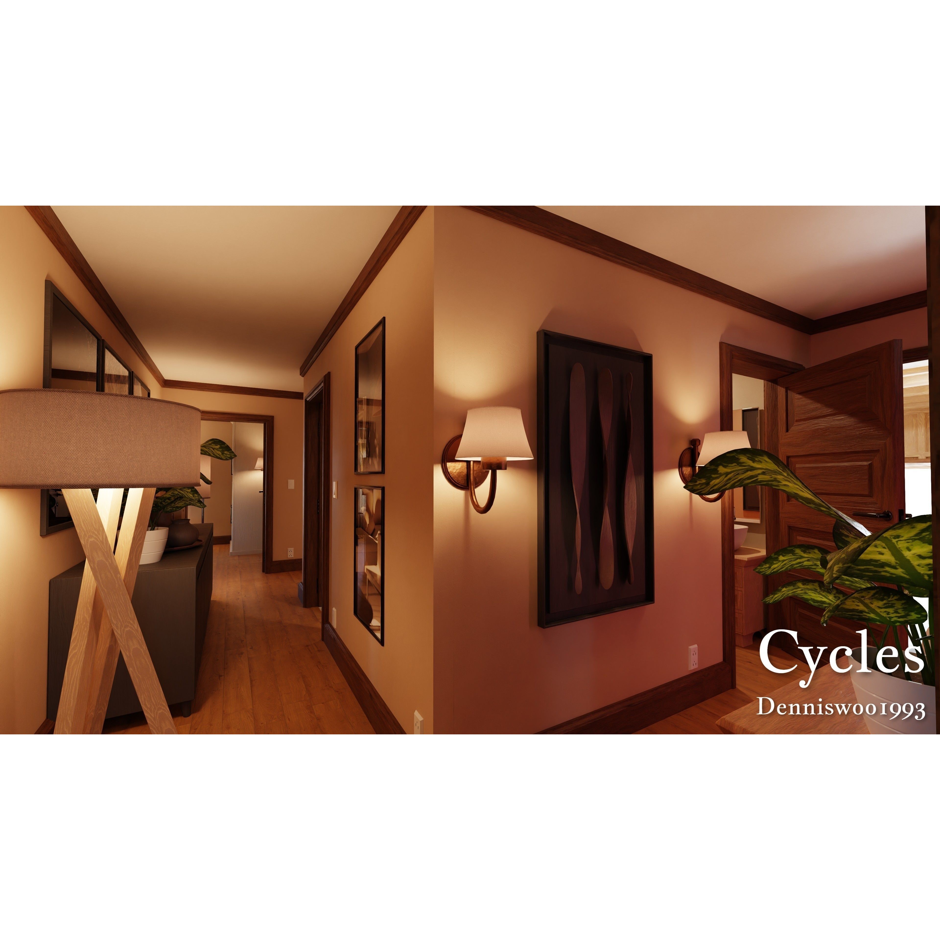 Modular Classic Style American House - Low-Poly Game-Ready 3D Model - View 19