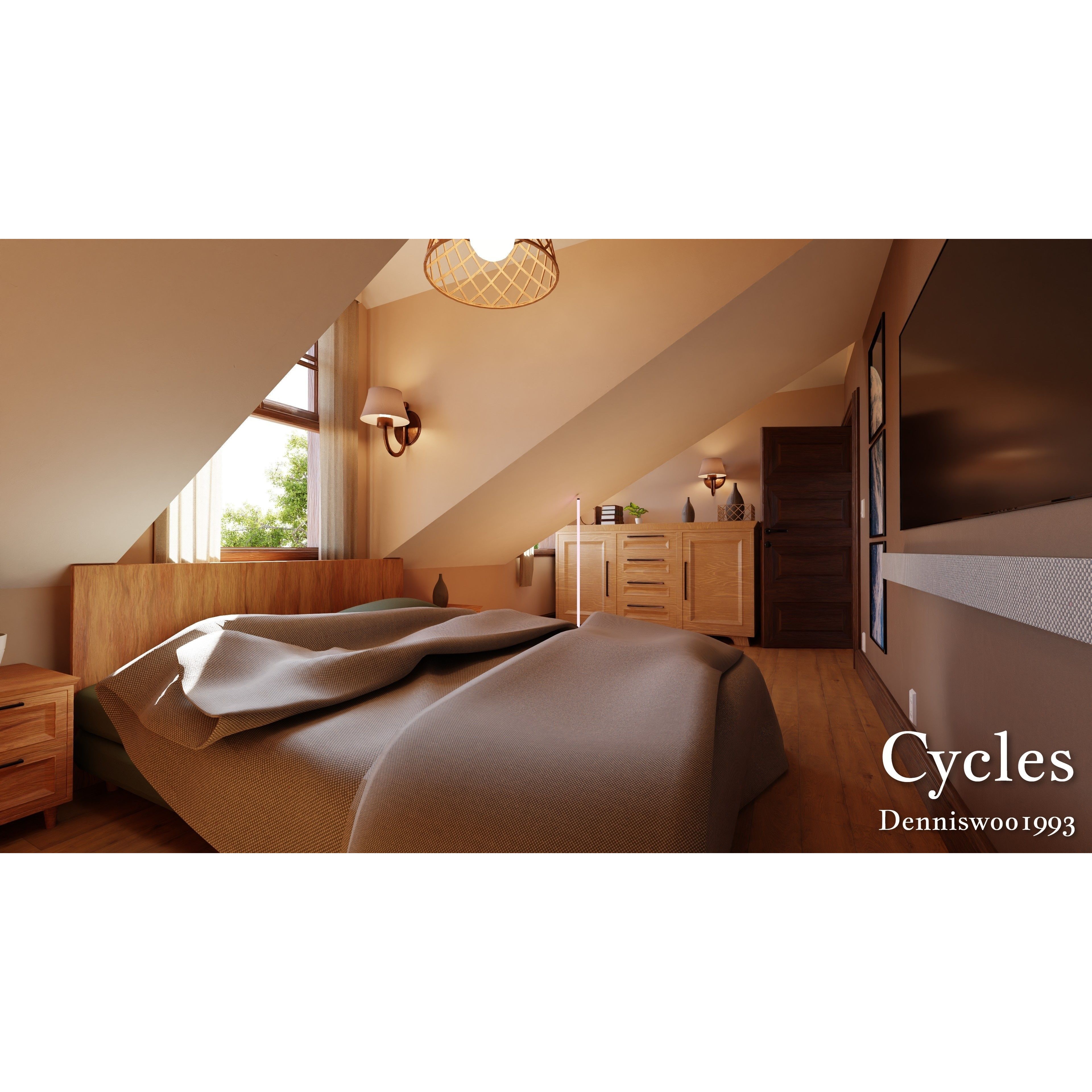 Modular Classic Style American House - Low-Poly Game-Ready 3D Model - View 21