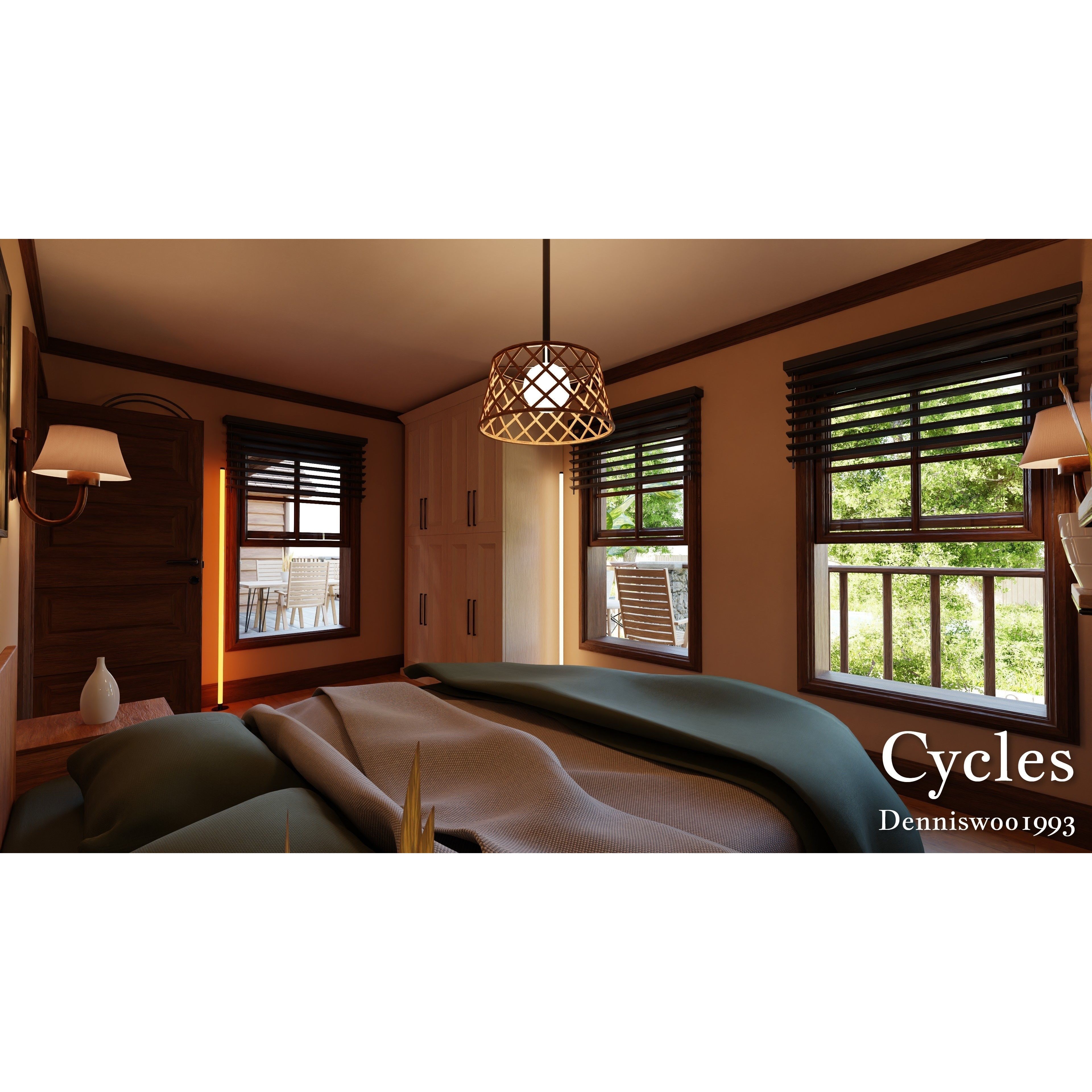 Modular Classic Style American House - Low-Poly Game-Ready 3D Model - View 22