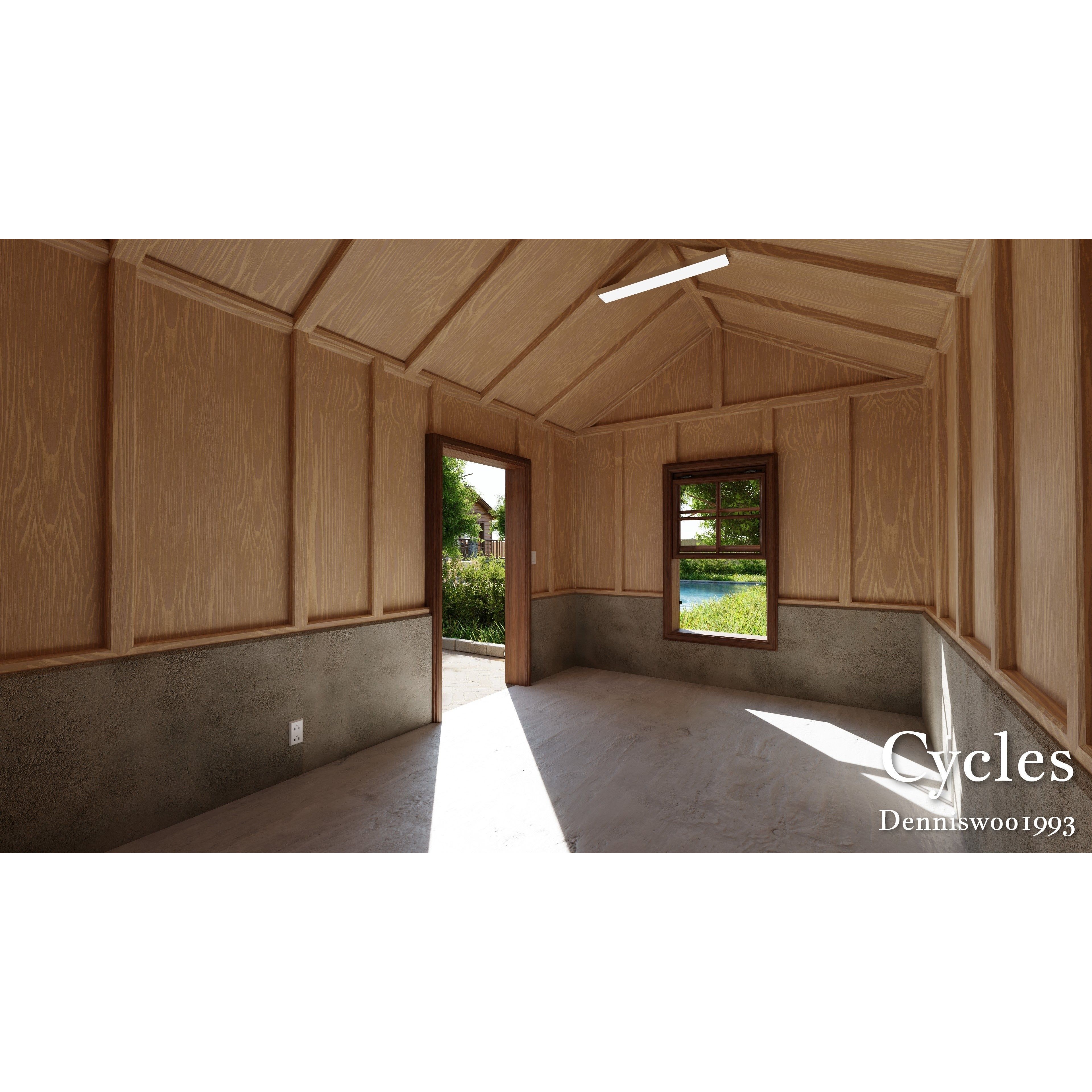 Modular Classic Style American House - Low-Poly Game-Ready 3D Model - View 24