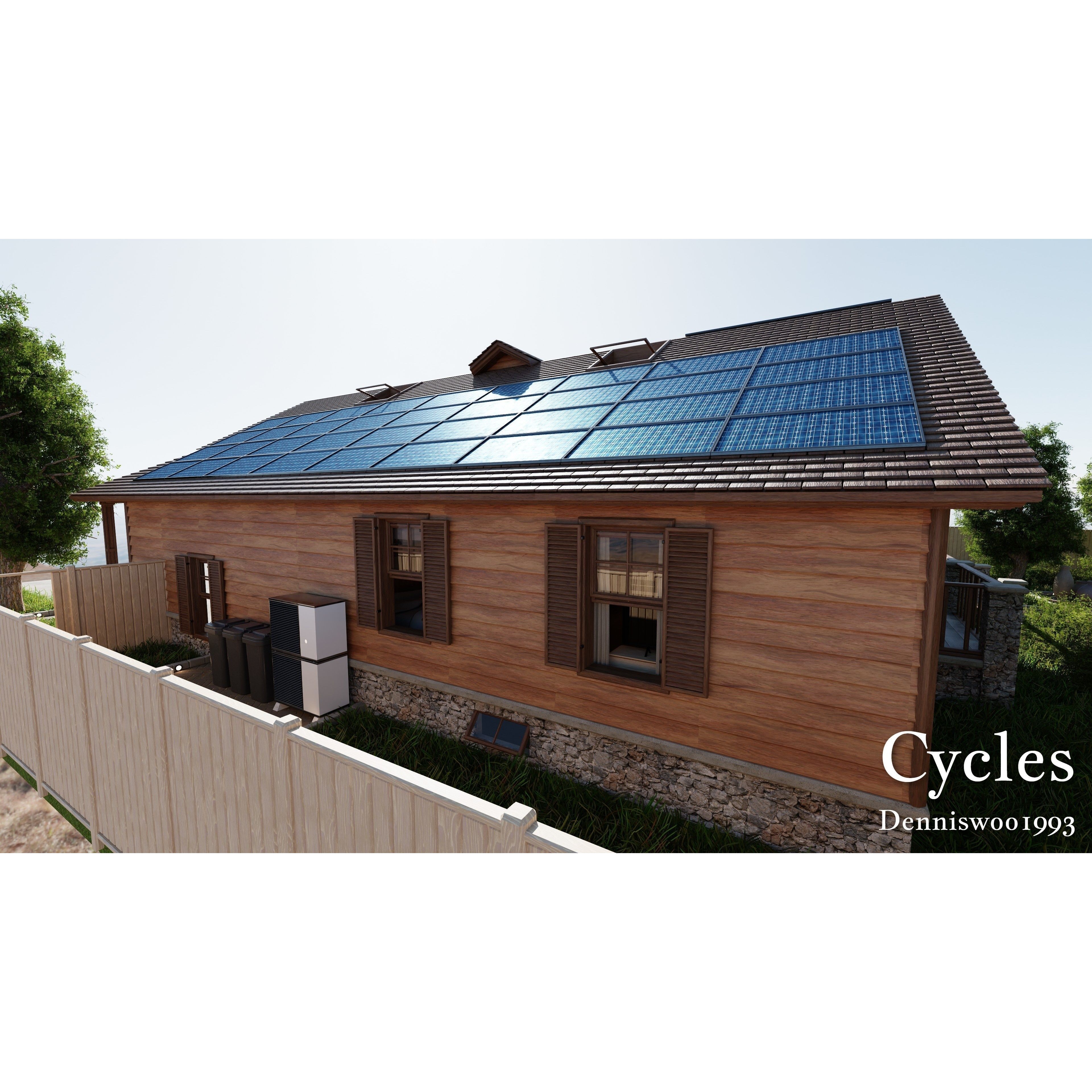 Modular Classic Style American House - Low-Poly Game-Ready 3D Model - View 26