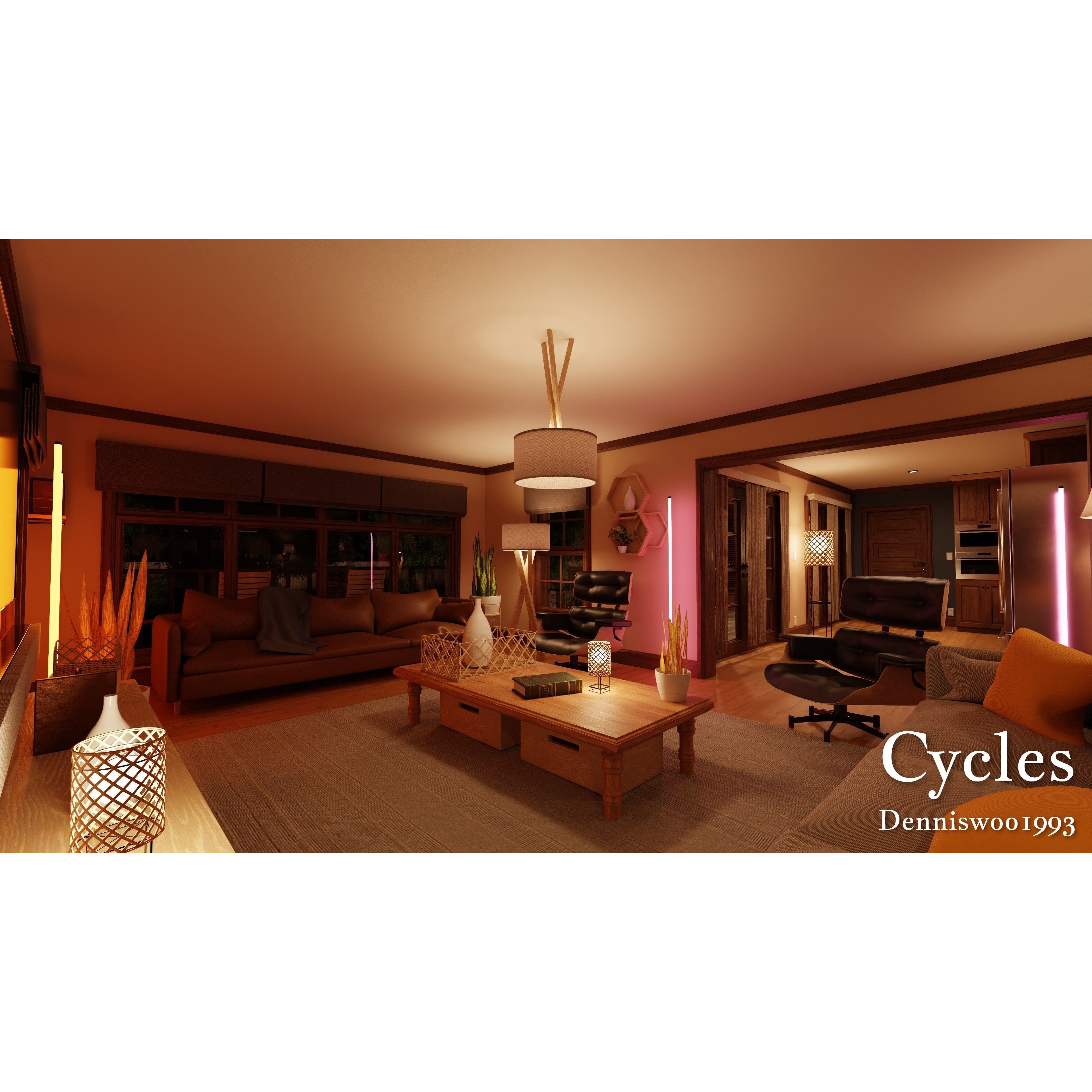 Modular Classic Style American House - Low-Poly Game-Ready 3D Model - View 28