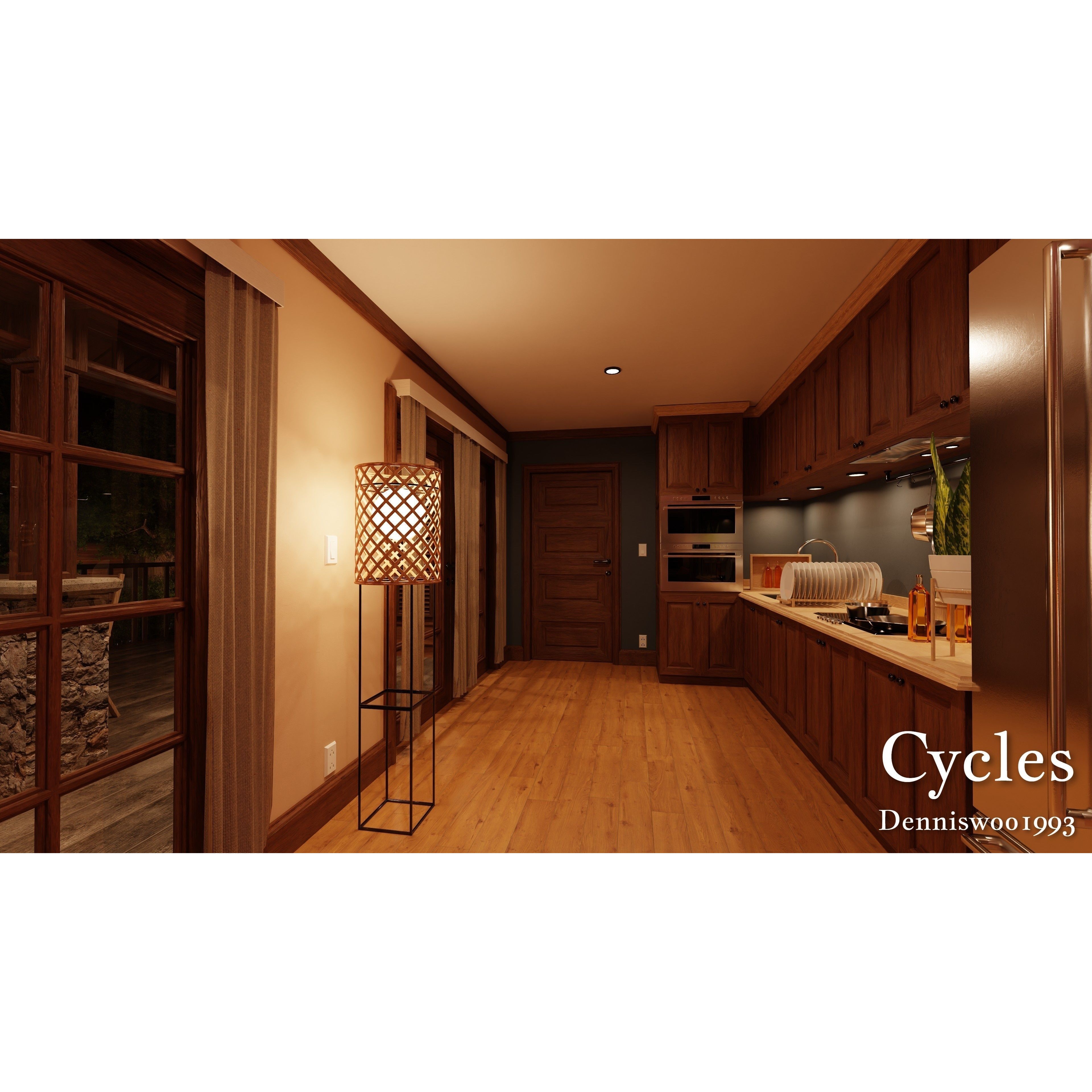 Modular Classic Style American House - Low-Poly Game-Ready 3D Model - View 29