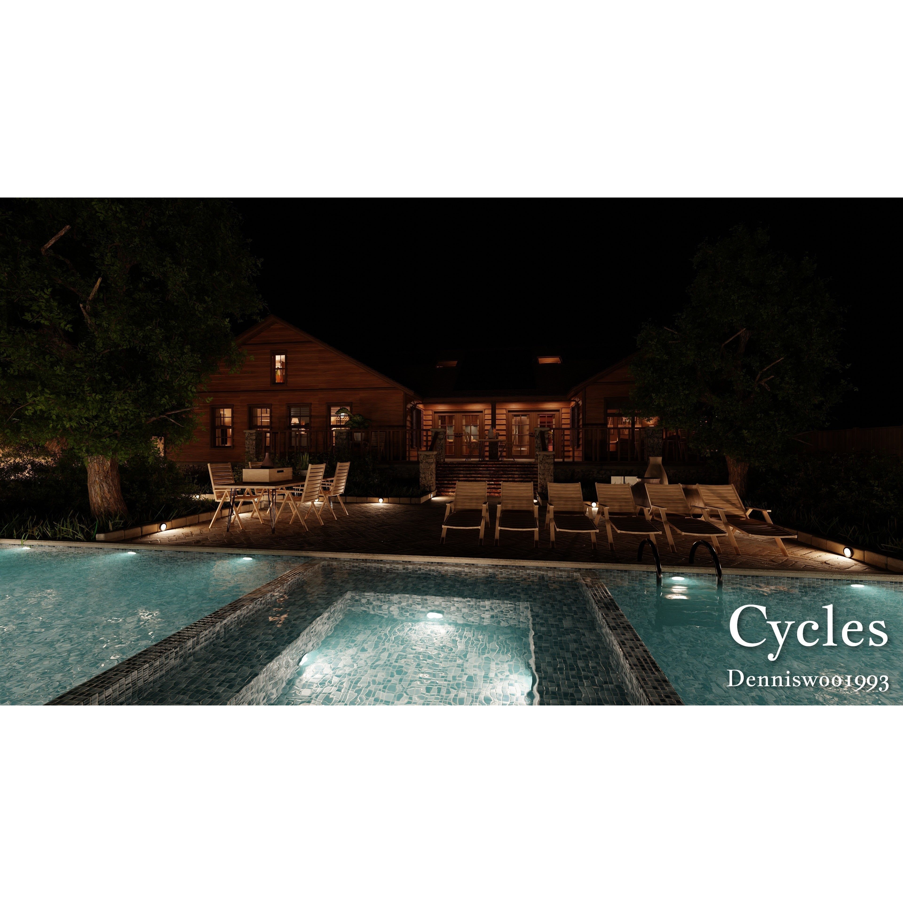 Modular Classic Style American House - Low-Poly Game-Ready 3D Model - View 30