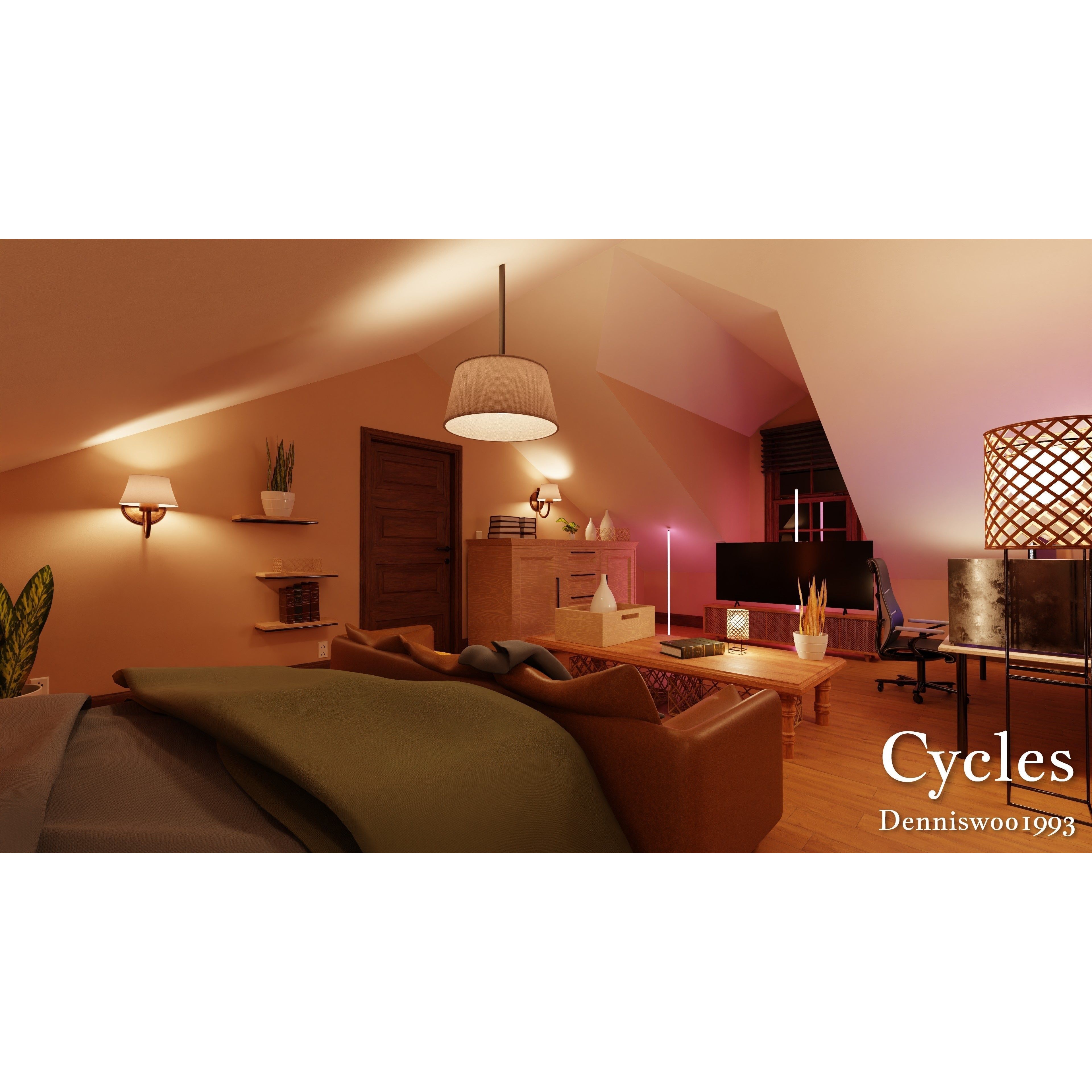 Modular Classic Style American House - Low-Poly Game-Ready 3D Model - View 32