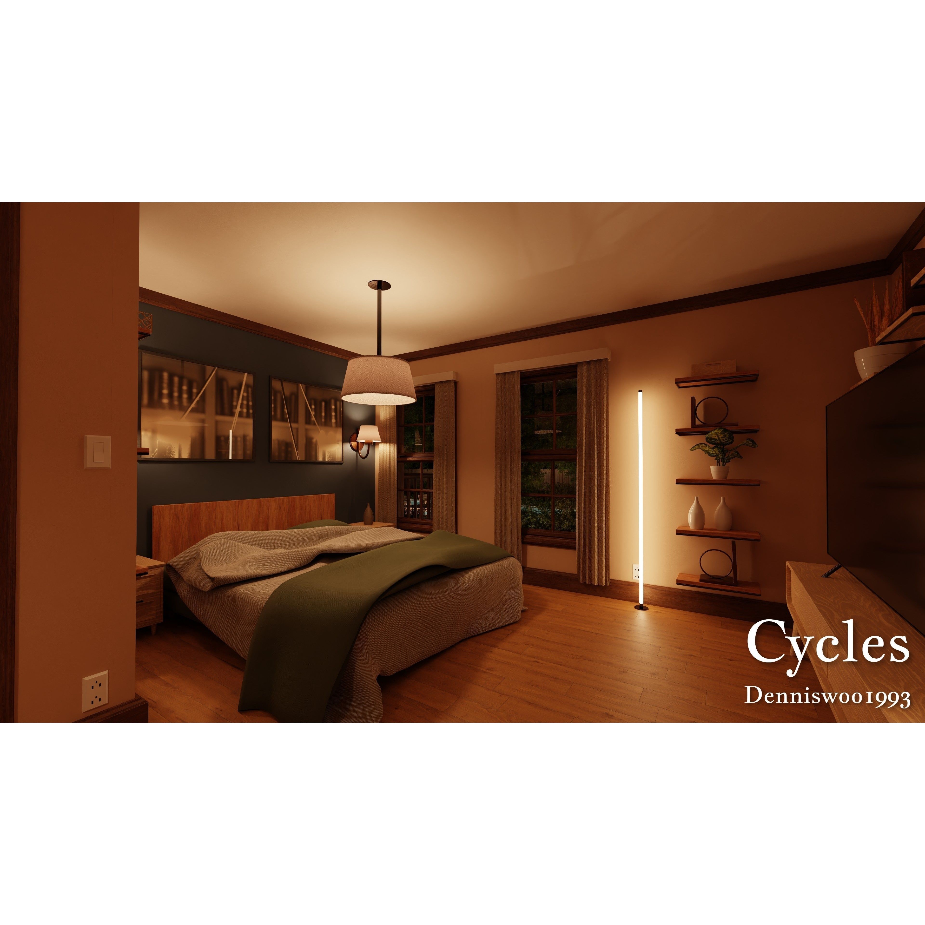 Modular Classic Style American House - Low-Poly Game-Ready 3D Model - View 33