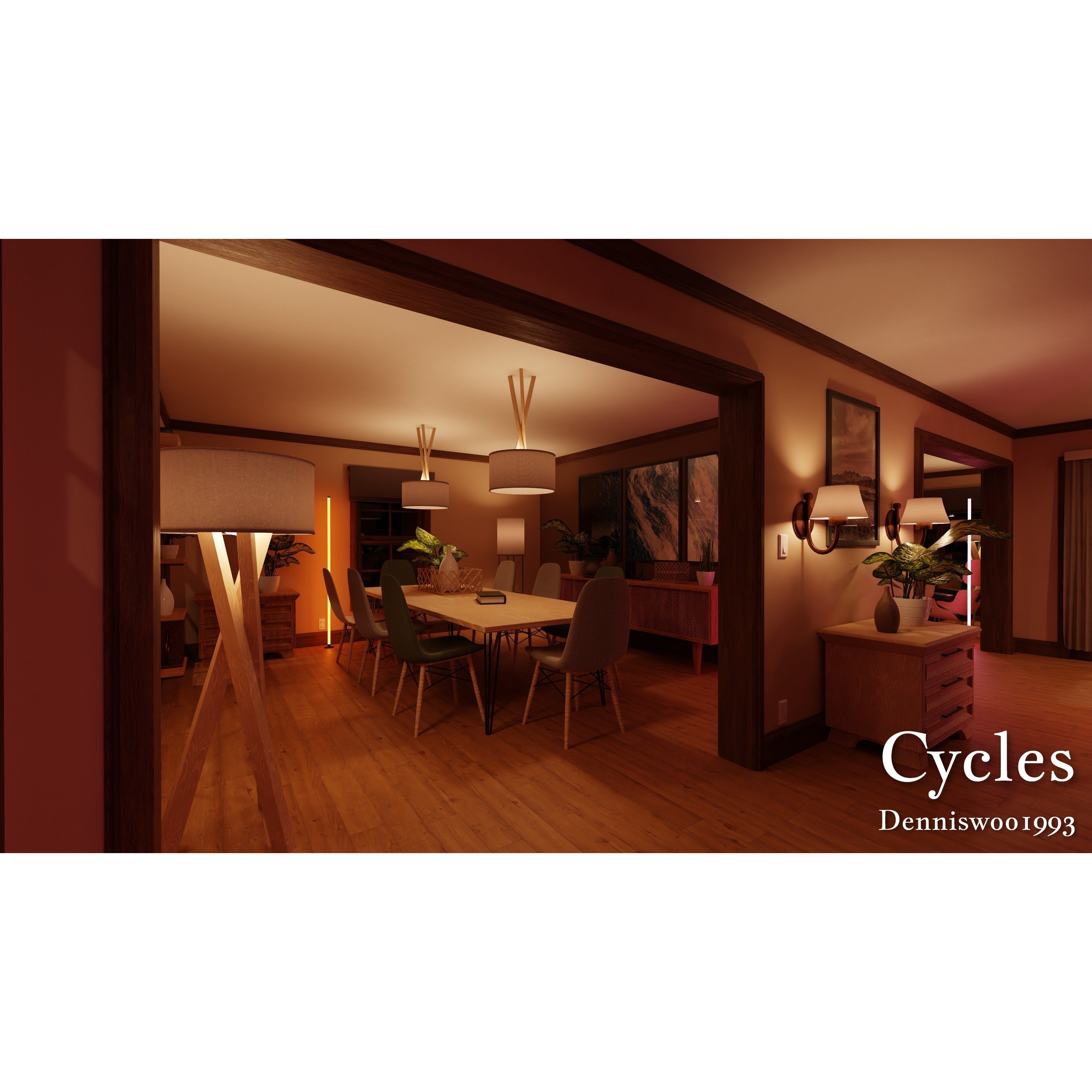 Modular Classic Style American House - Low-Poly Game-Ready 3D Model - View 34