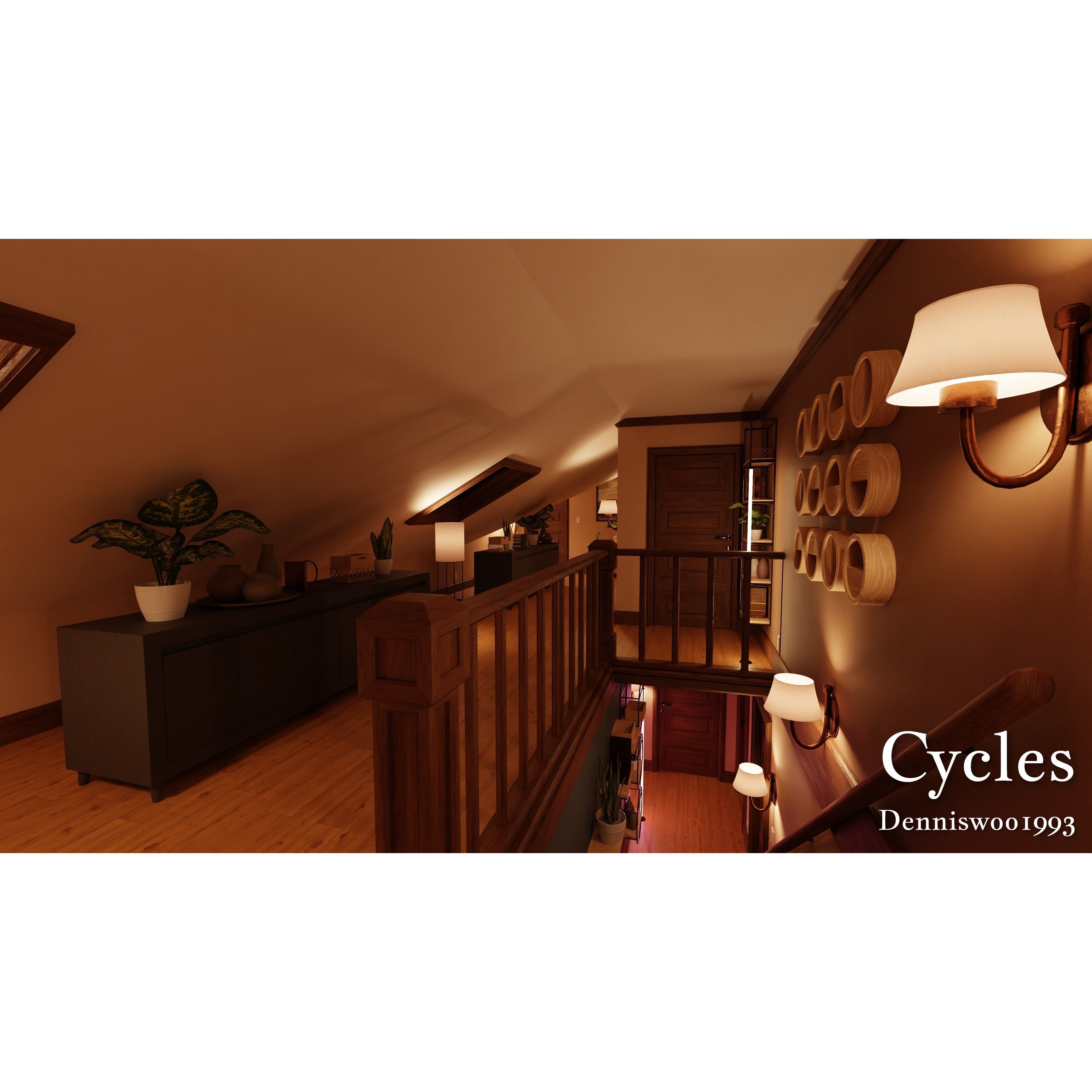 Modular Classic Style American House - Low-Poly Game-Ready 3D Model - View 35