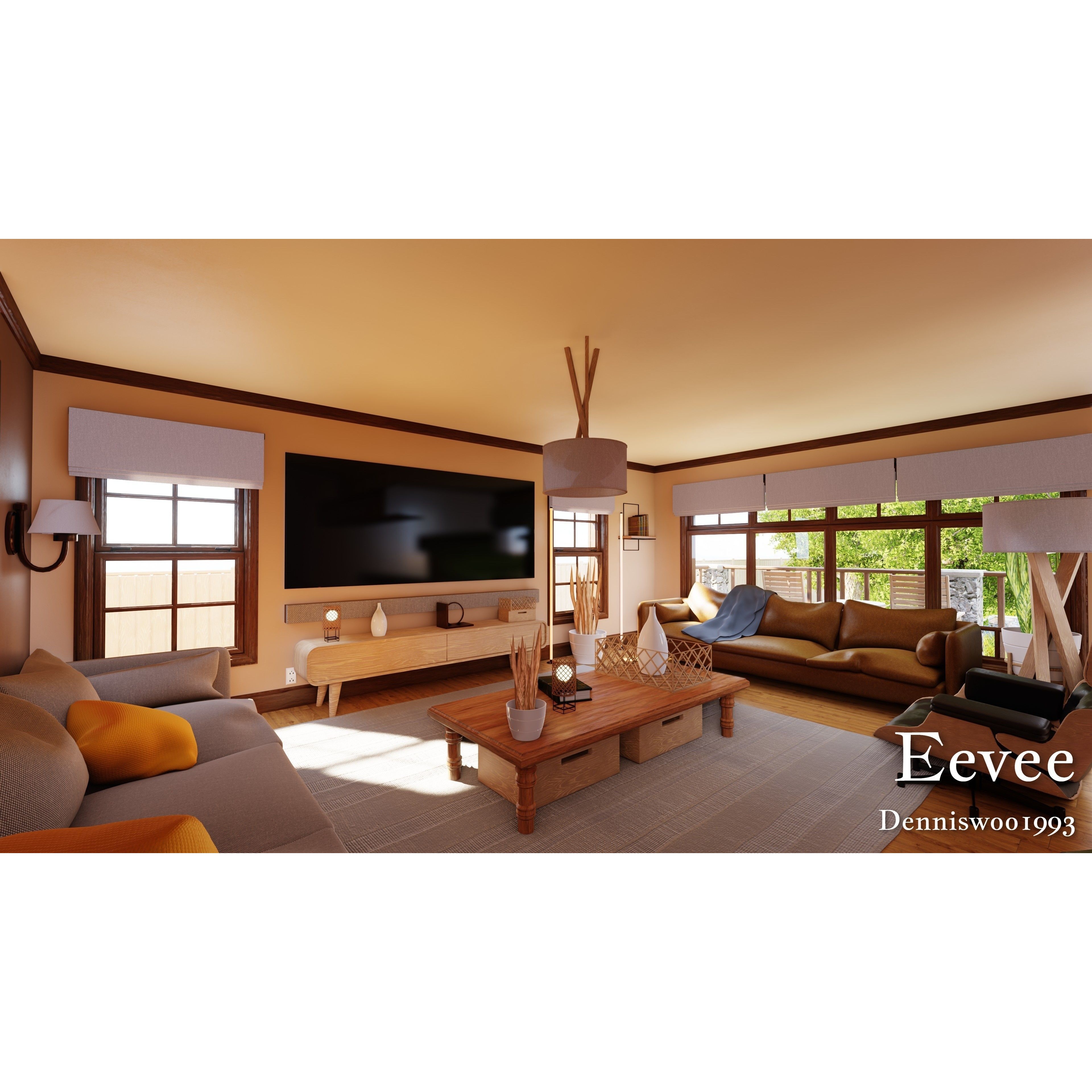 Modular Classic Style American House - Low-Poly Game-Ready 3D Model - View 38