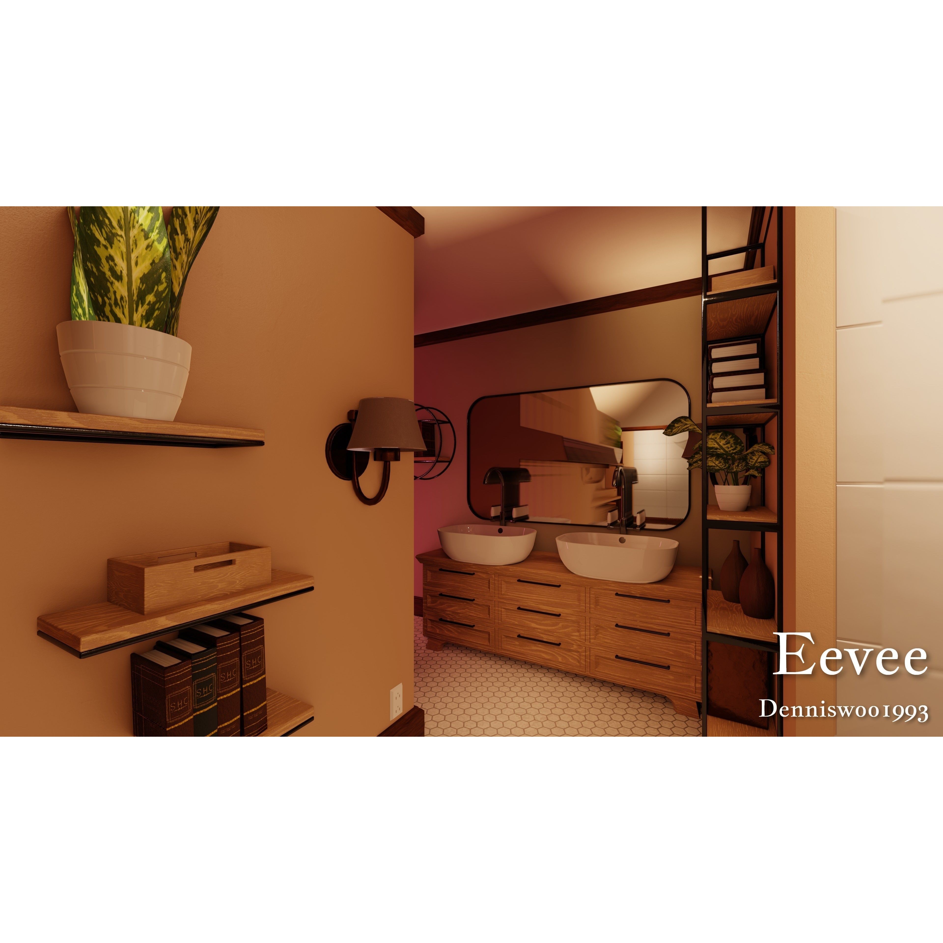 Modular Classic Style American House - Low-Poly Game-Ready 3D Model - View 40