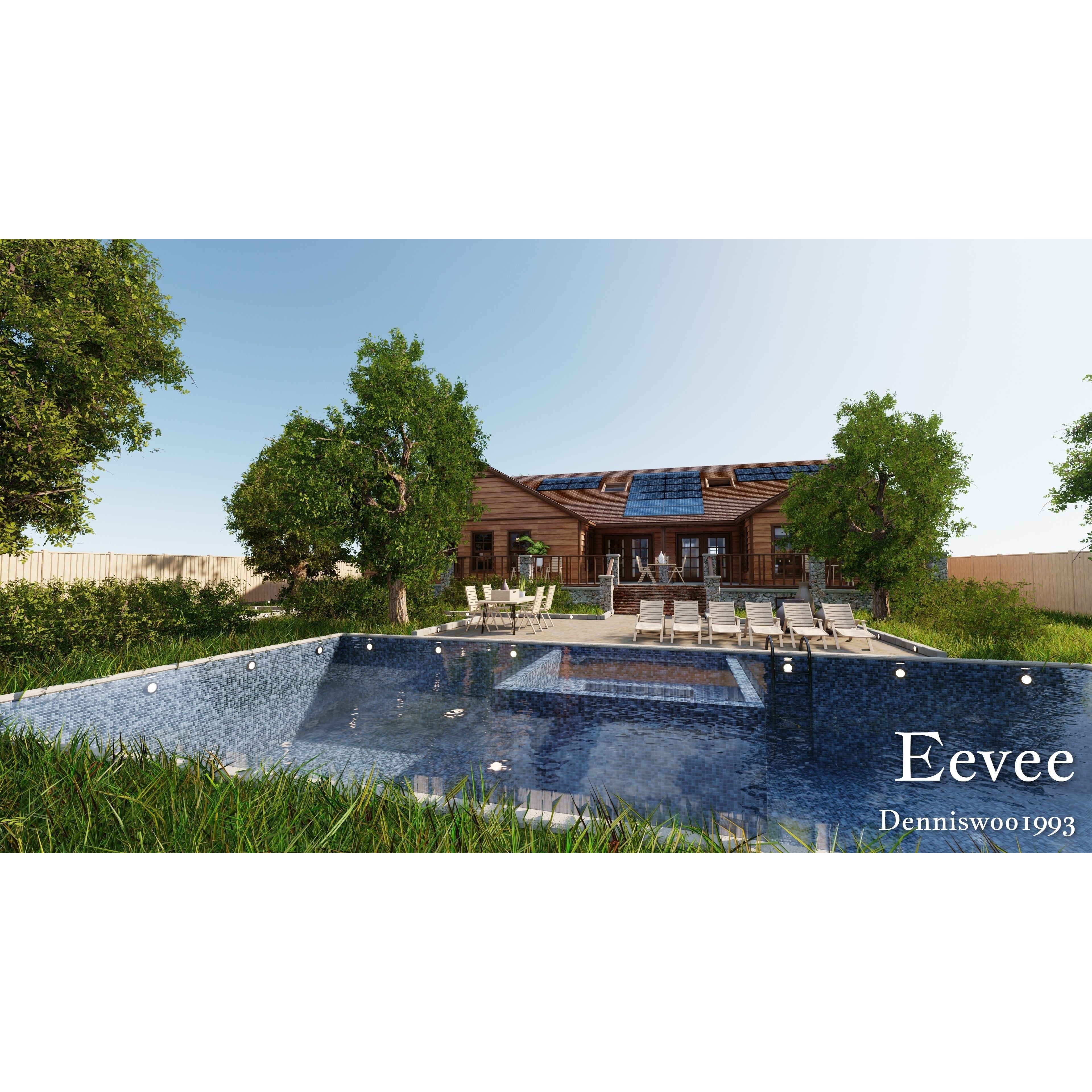 Modular Classic Style American House - Low-Poly Game-Ready 3D Model - View 43