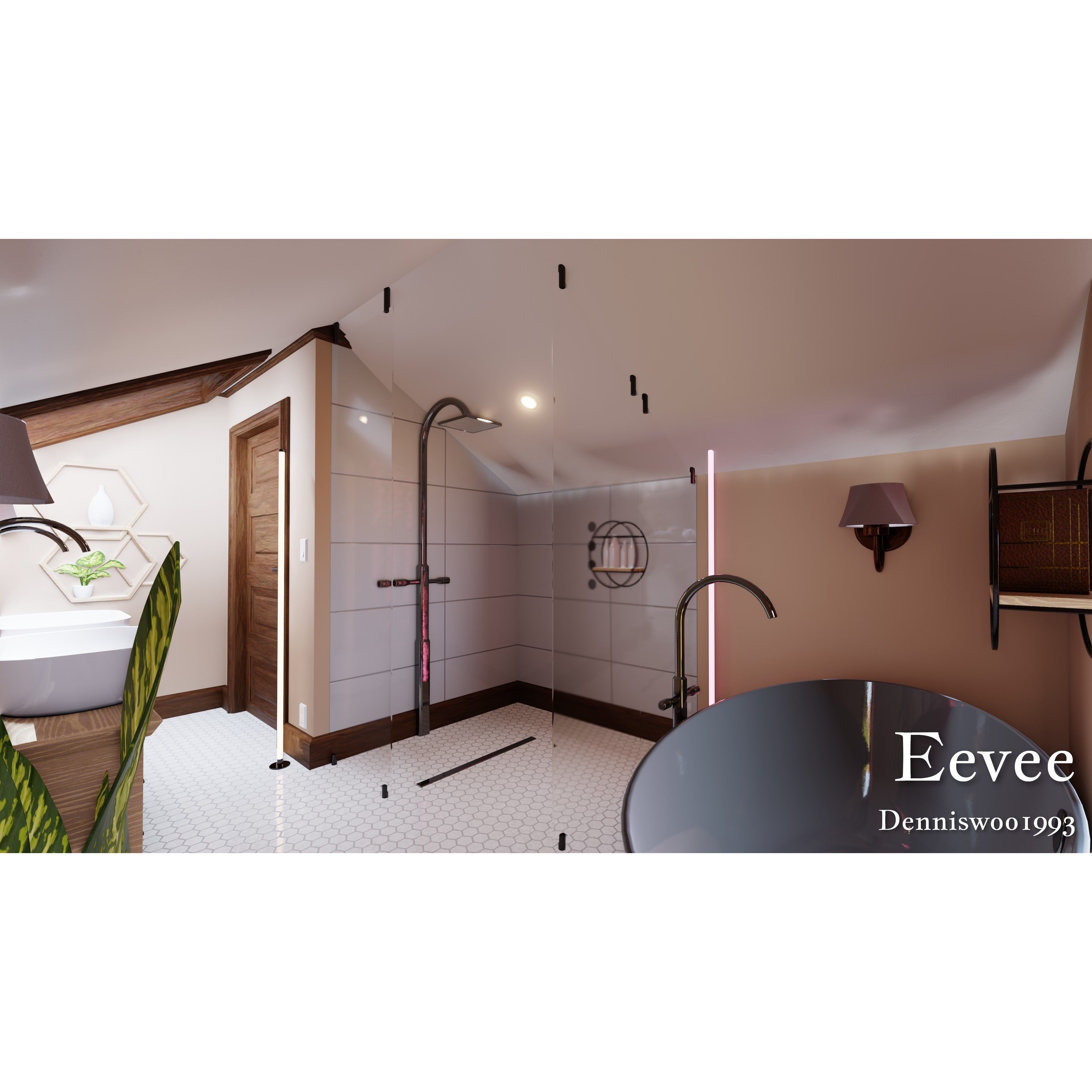 Modular Classic Style American House - Low-Poly Game-Ready 3D Model - View 44