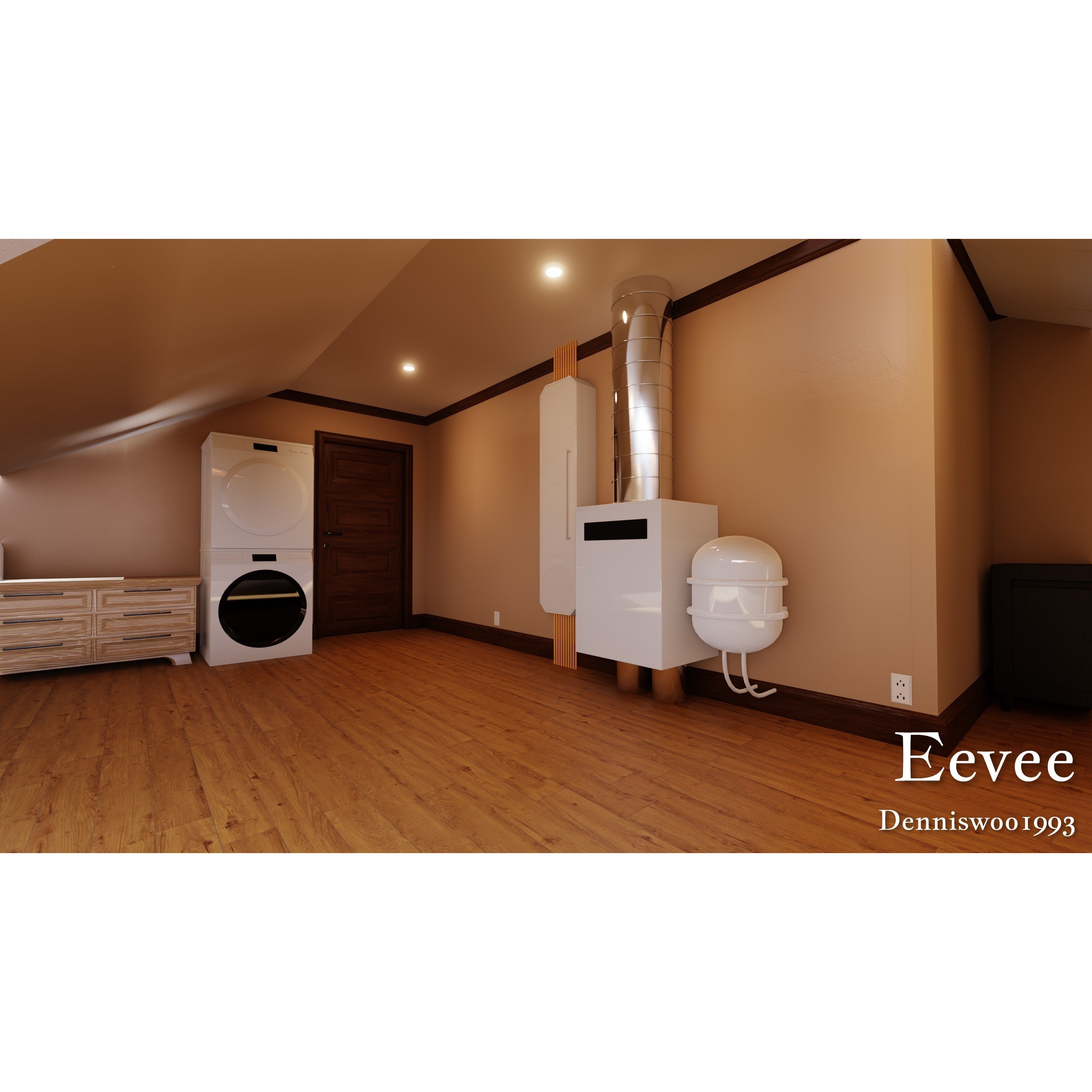 Modular Classic Style American House - Low-Poly Game-Ready 3D Model - View 46