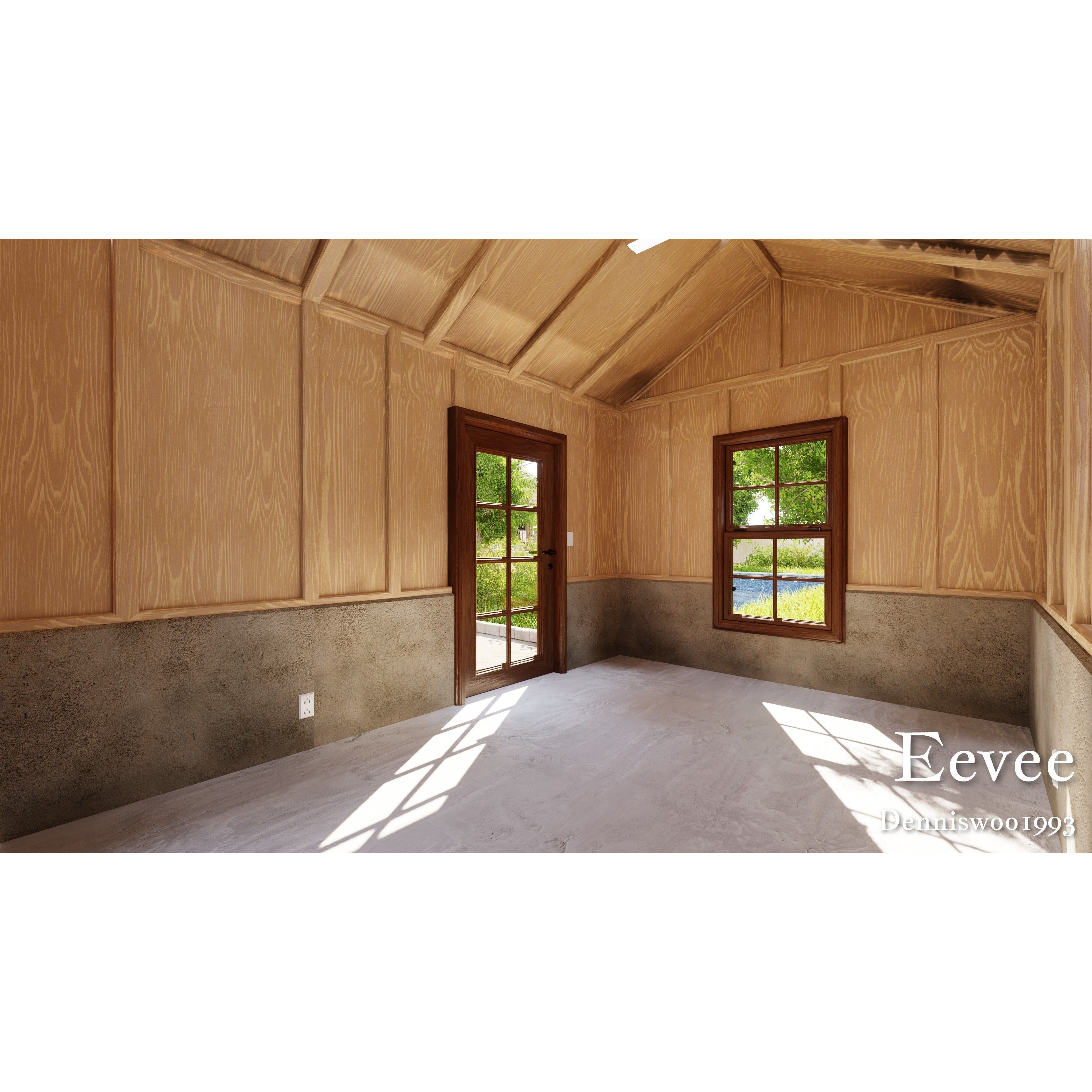 Modular Classic Style American House - Low-Poly Game-Ready 3D Model - View 47