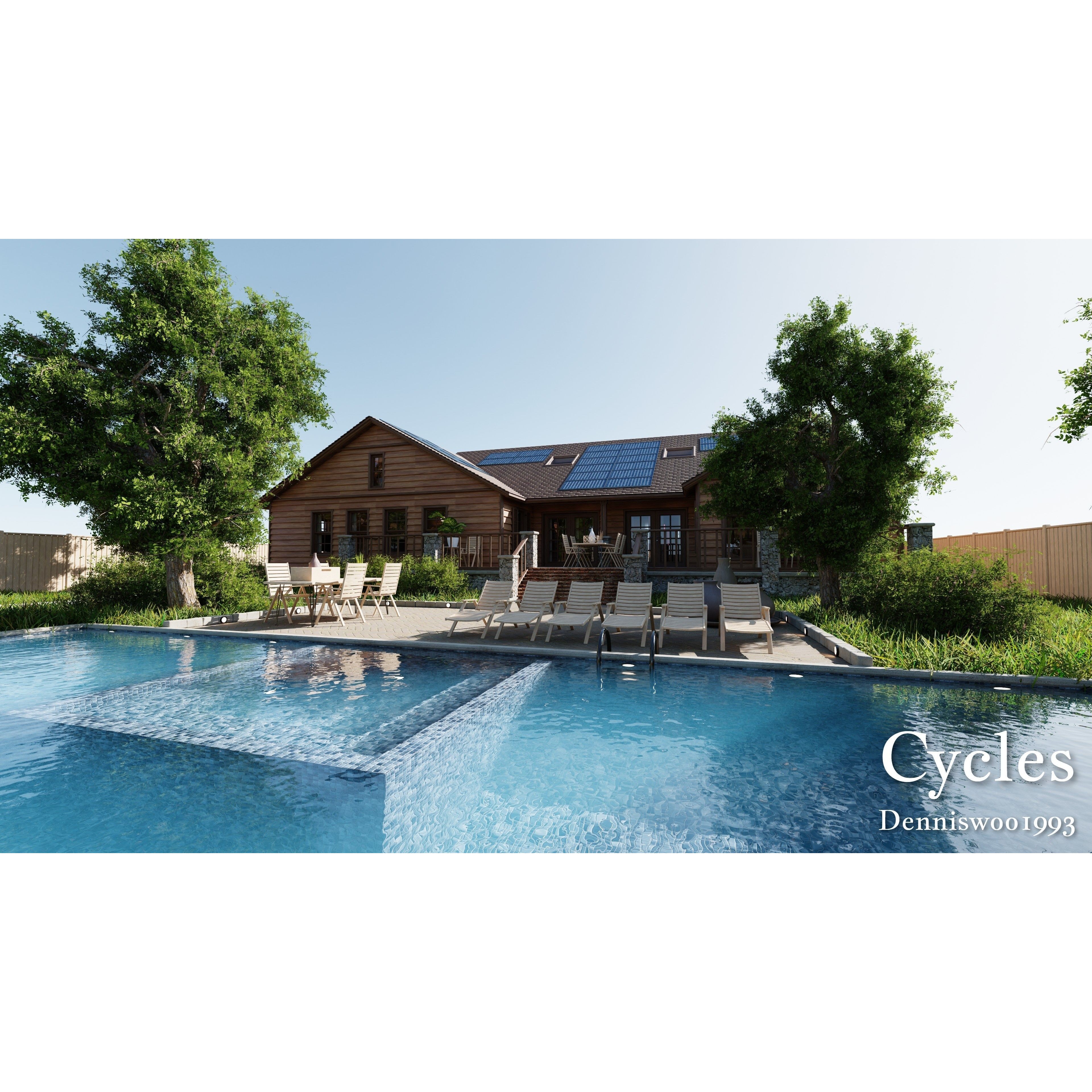 Modular Classic Style American House - Low-Poly Game-Ready 3D Model - View 5