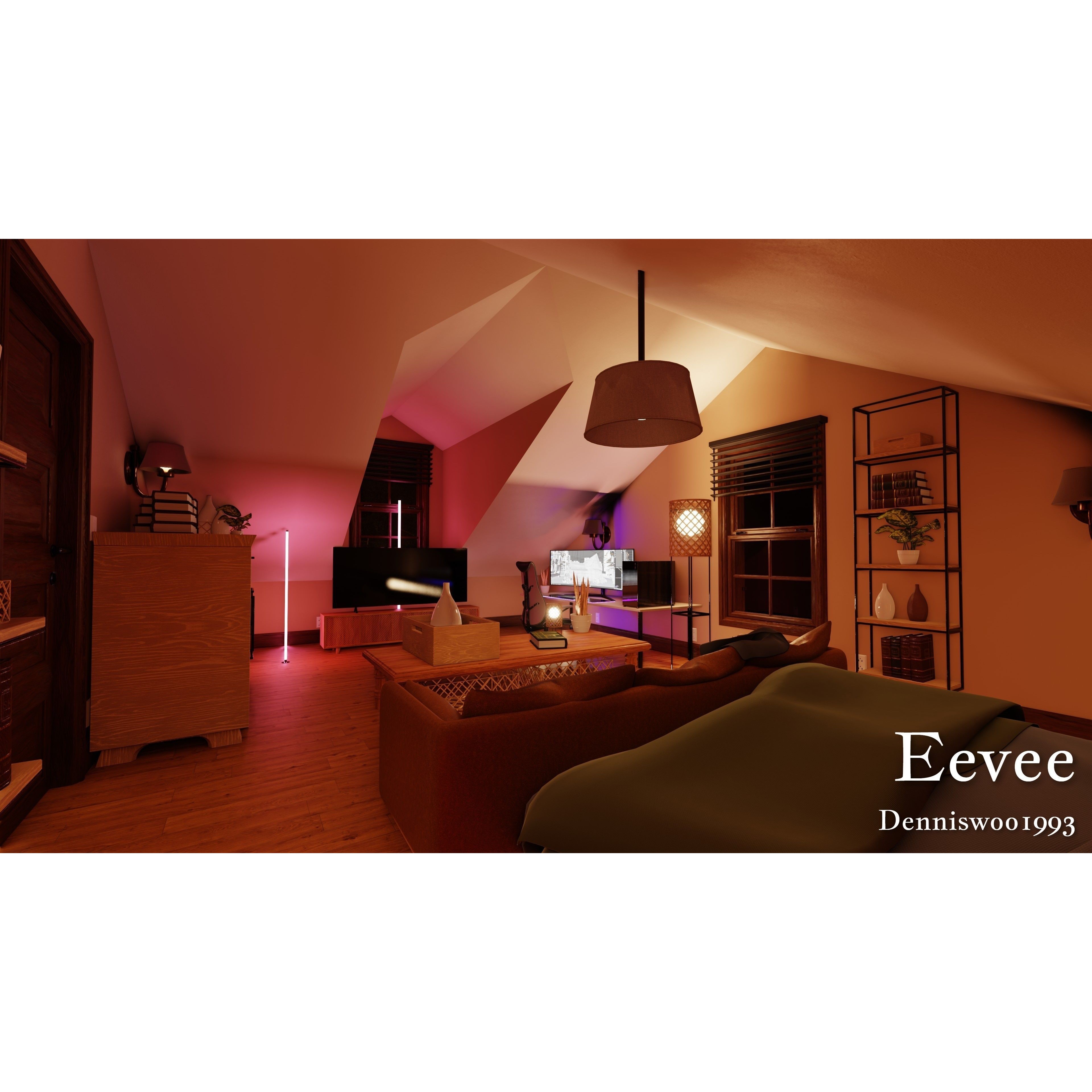 Modular Classic Style American House - Low-Poly Game-Ready 3D Model - View 52