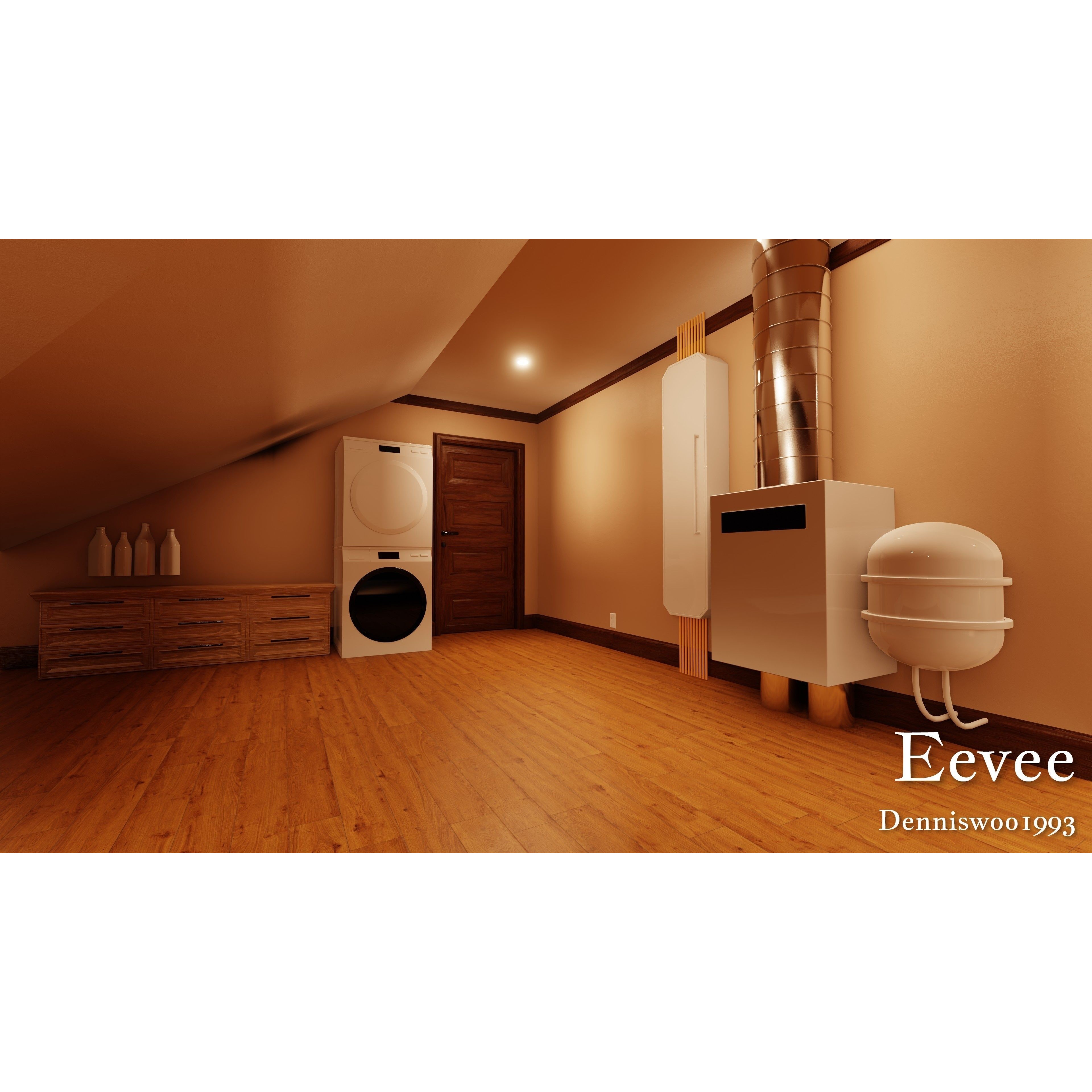 Modular Classic Style American House - Low-Poly Game-Ready 3D Model - View 55