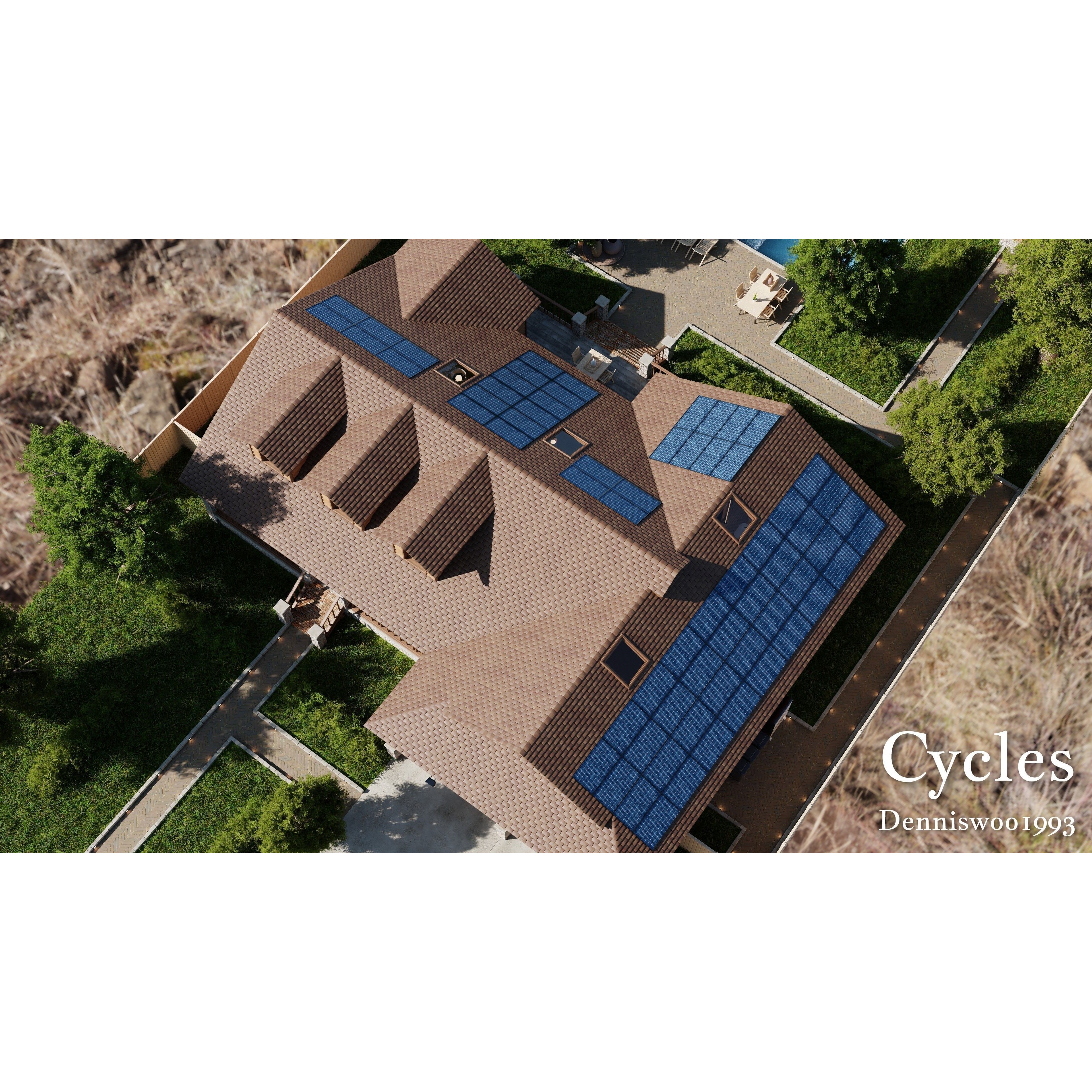 Modular Classic Style American House - Low-Poly Game-Ready 3D Model - View 9