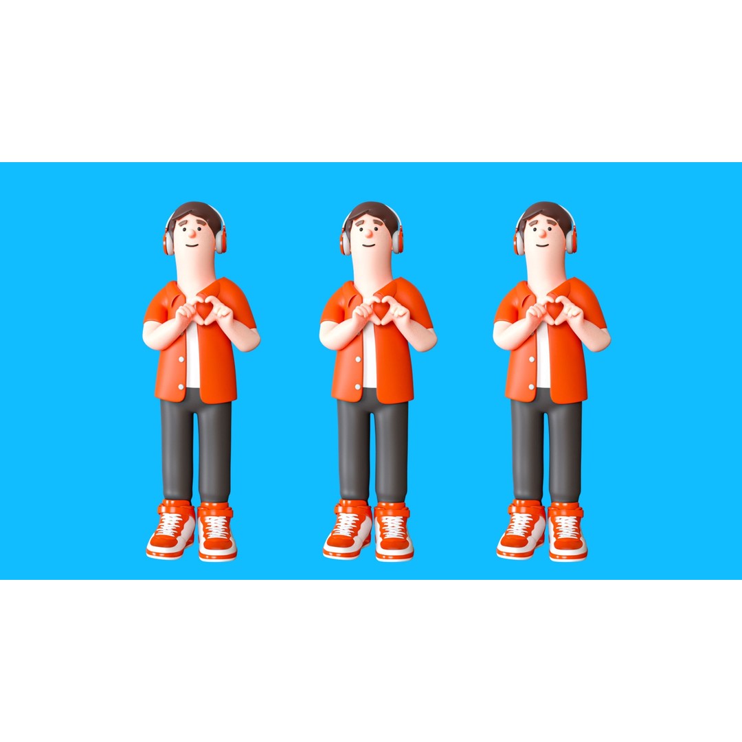 Cartoon Characters 3D Model – Low Poly Stylized Rigged Collection, FBX, OBJ - View 19