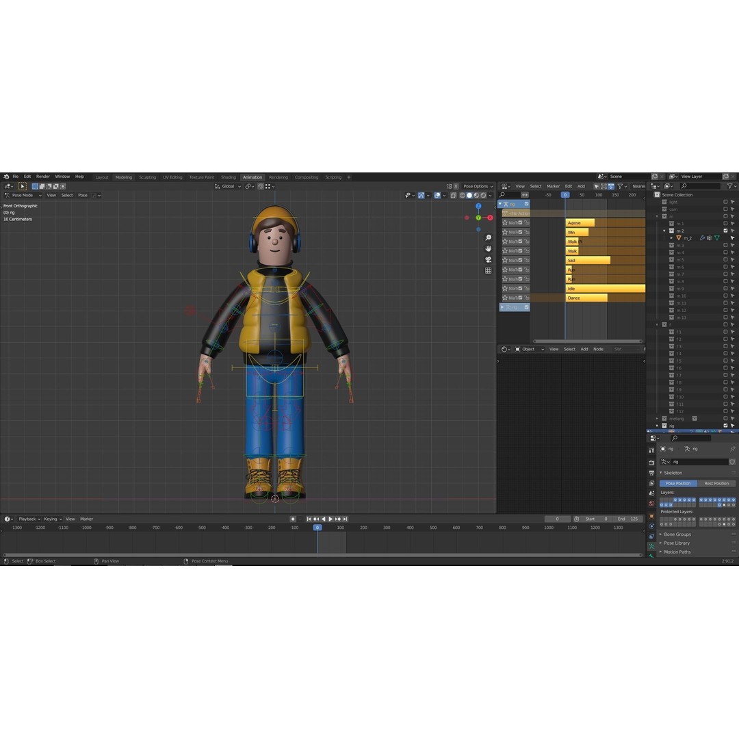 Cartoon Characters 3D Model – Low Poly Stylized Rigged Collection, FBX, OBJ - View 23