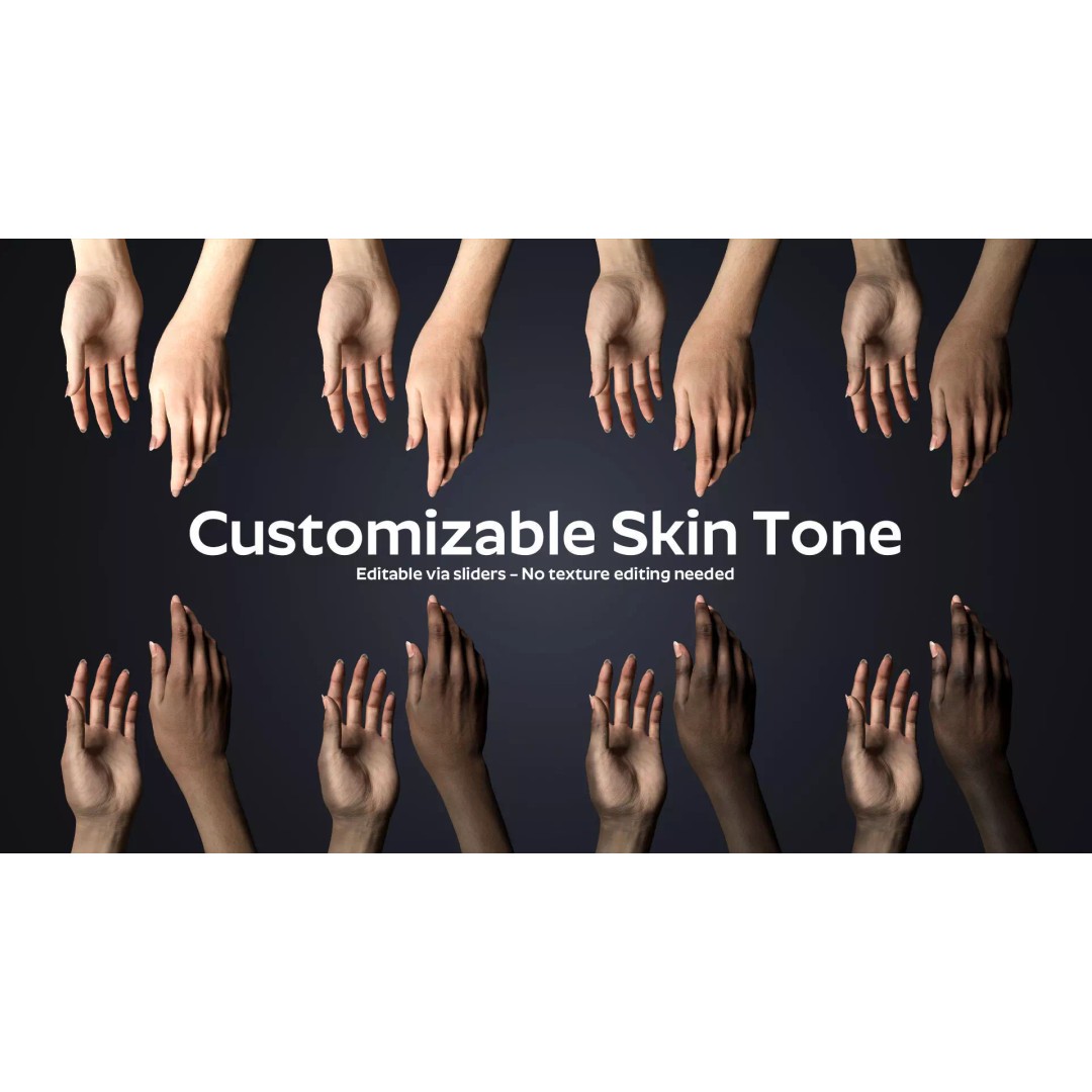 Realistic Female Arms 3D Model – Customizable Rigged Asset for Blender - View 10