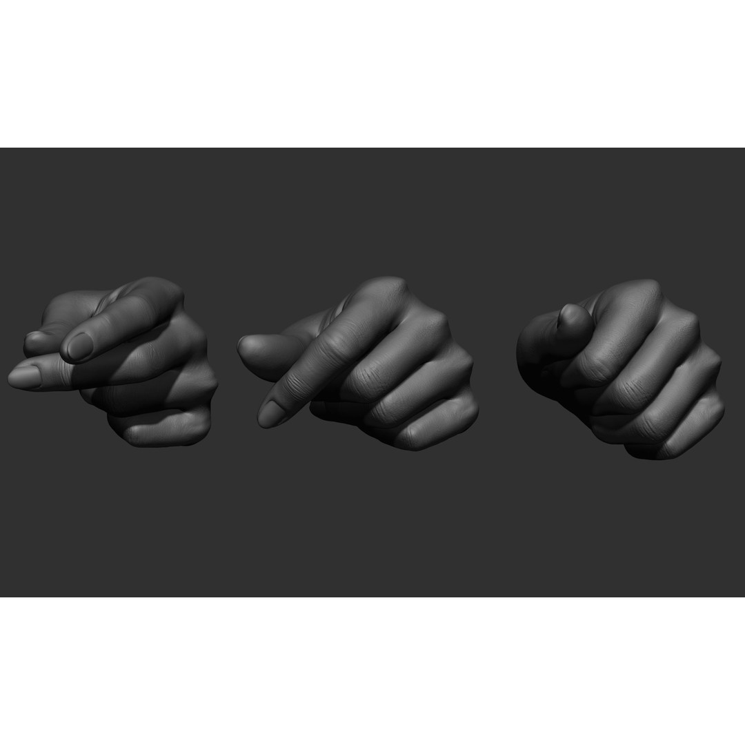 Female Hand Poses 3D Model – Realistic ZBrush Sculptures, OBJ, FBX - View 26
