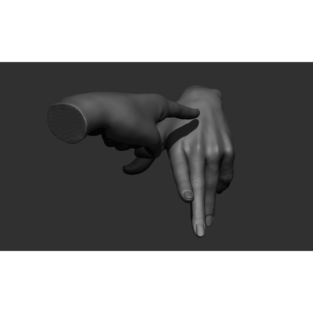Female Hand Poses 3D Model – Realistic ZBrush Sculptures, OBJ, FBX - View 8