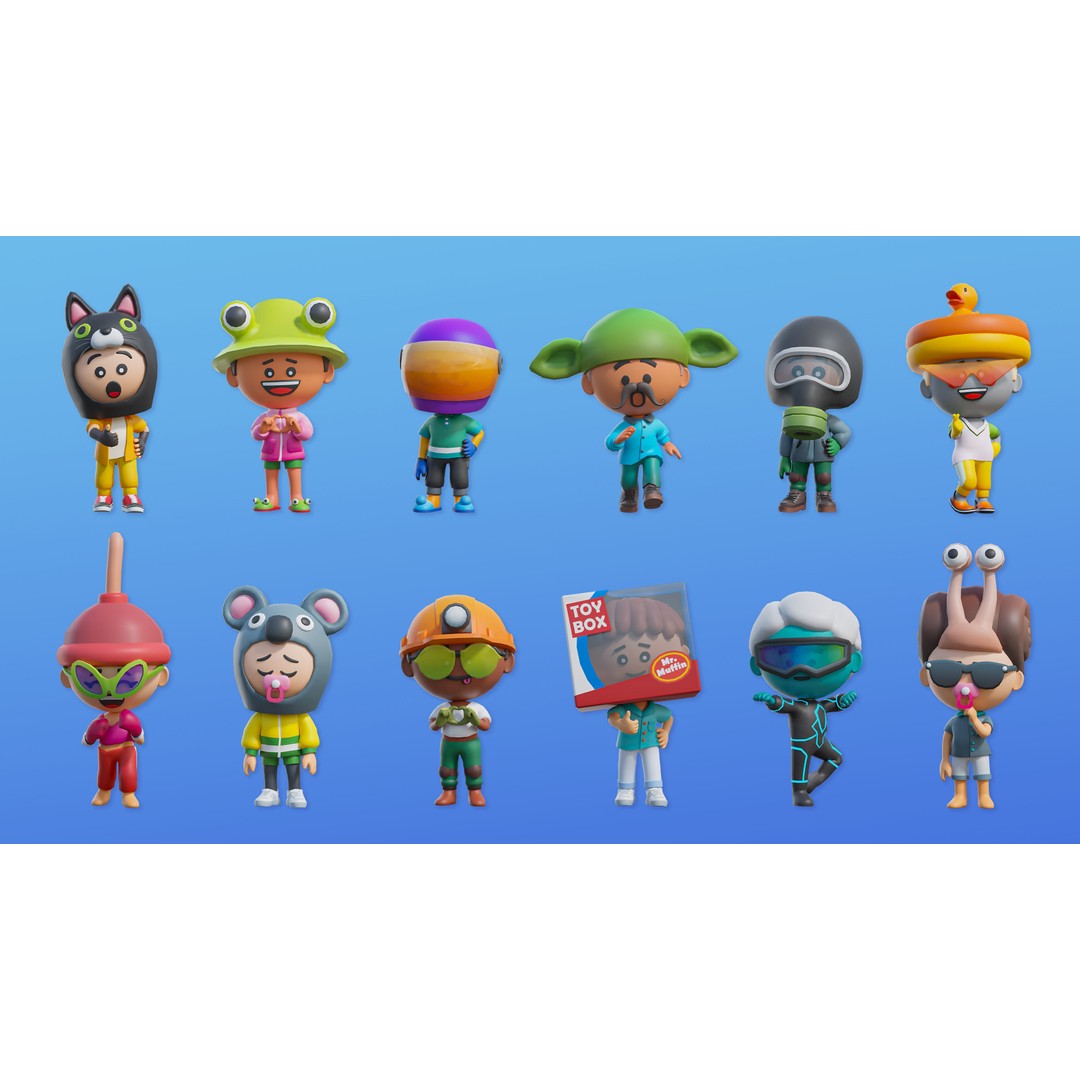 Cute Characters 3D Model – Low Poly Customizable Game Asset, FBX, PBR - View 14
