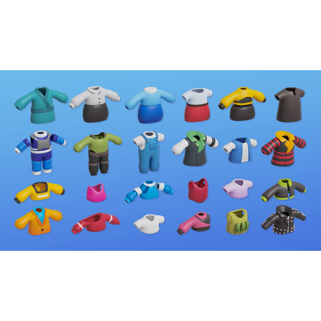 Cute Characters 3D Model – Low Poly Customizable Game Asset, FBX, PBR - View 21